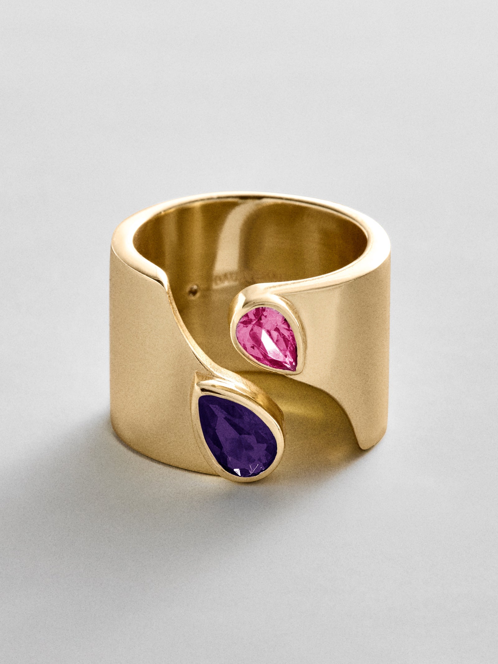 Open Band Custom Birthstone Ring  - Gold
