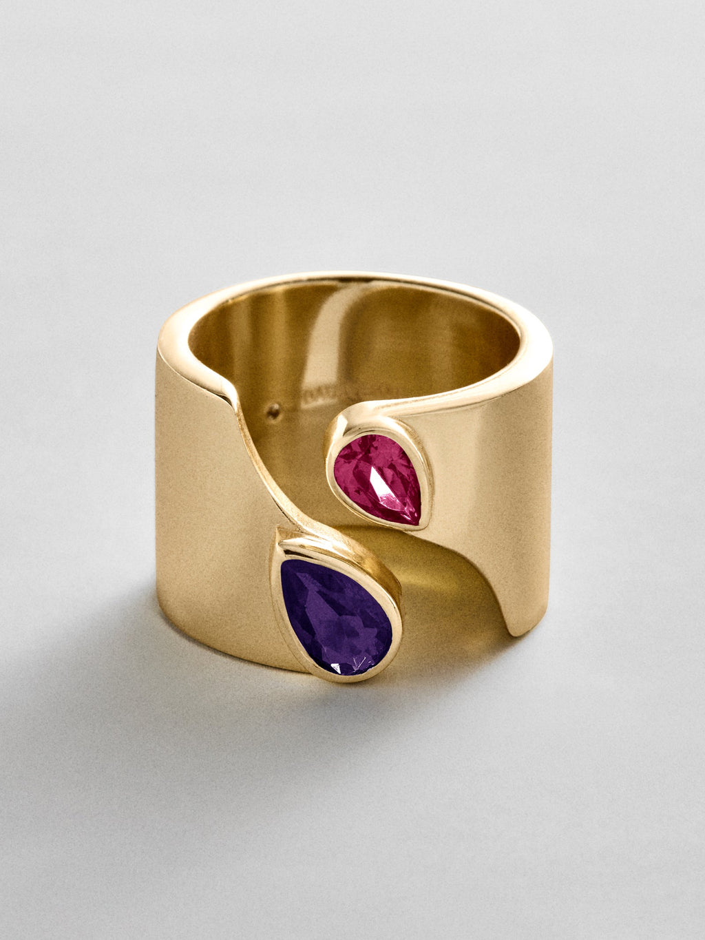 Open Band Custom Birthstone Ring  - Gold