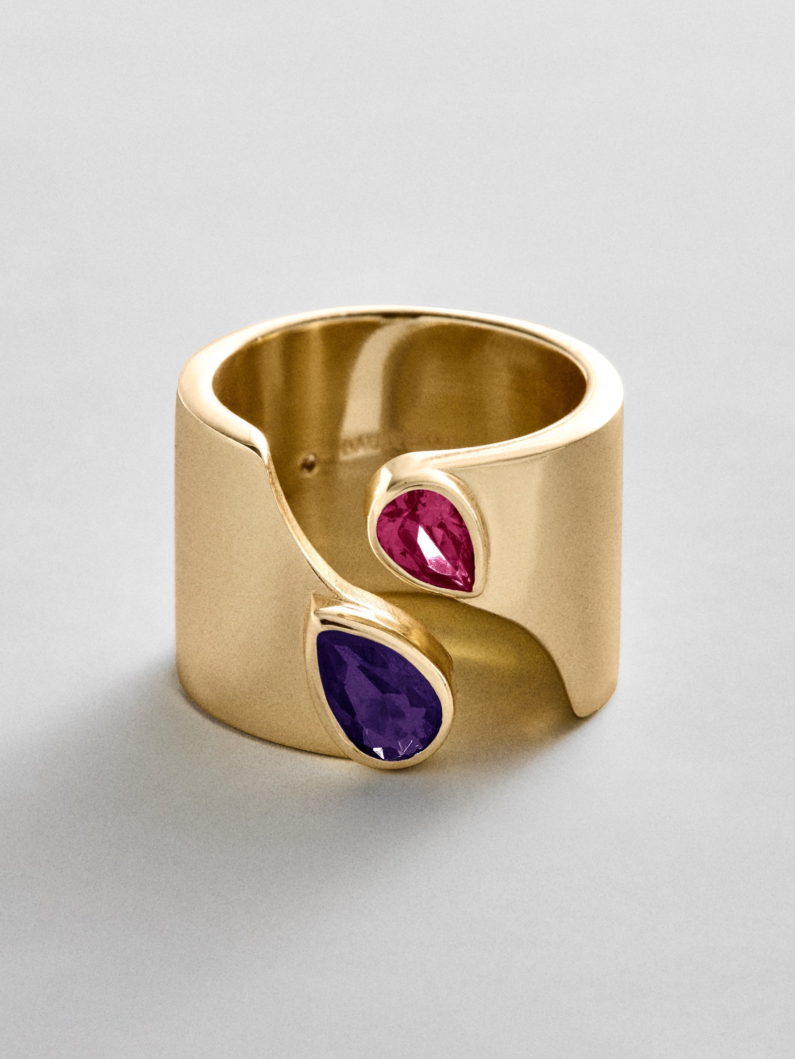 Open Band Custom Birthstone Ring  - Gold