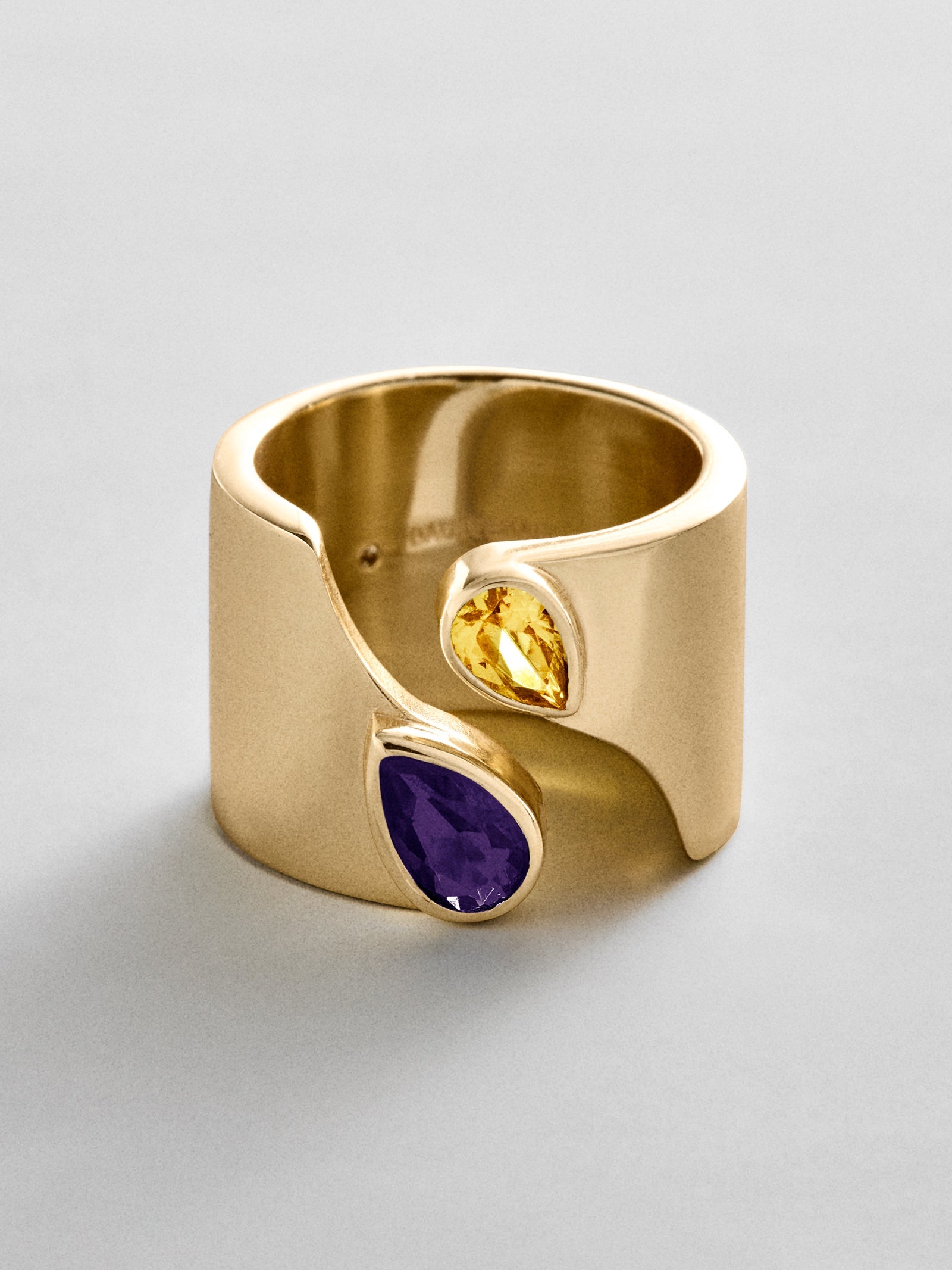 Open Band Custom Birthstone Ring  - Gold