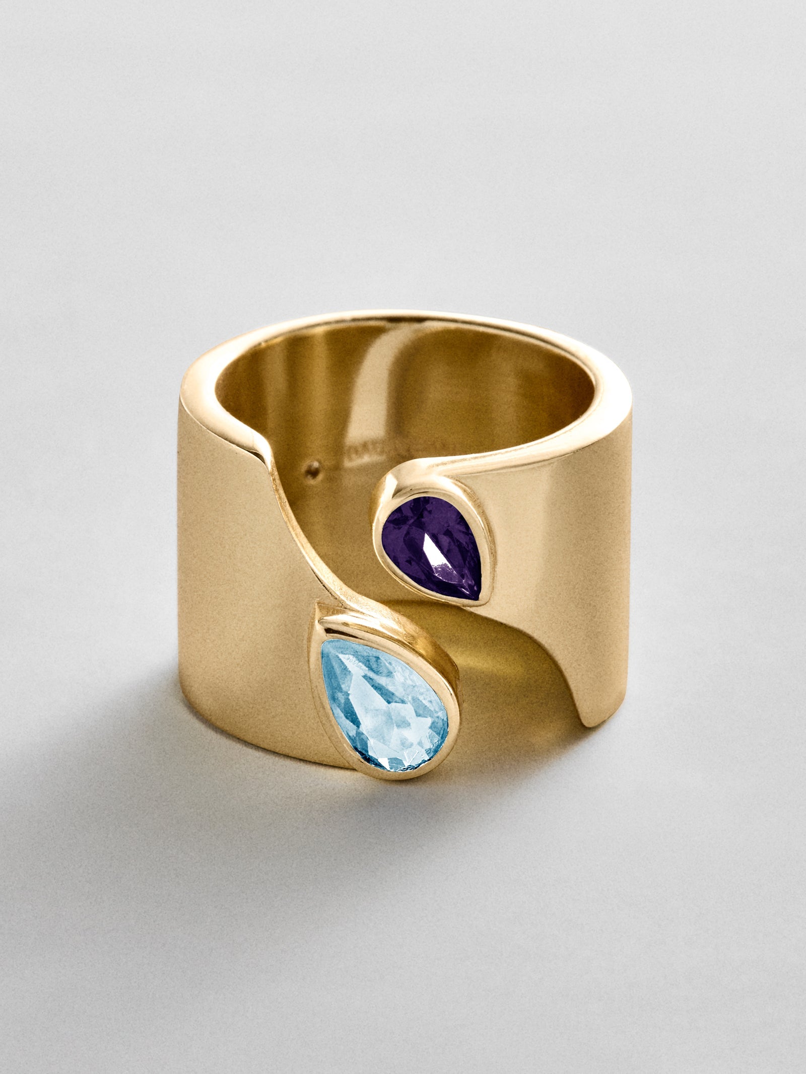 Open Band Custom Birthstone Ring  - Gold