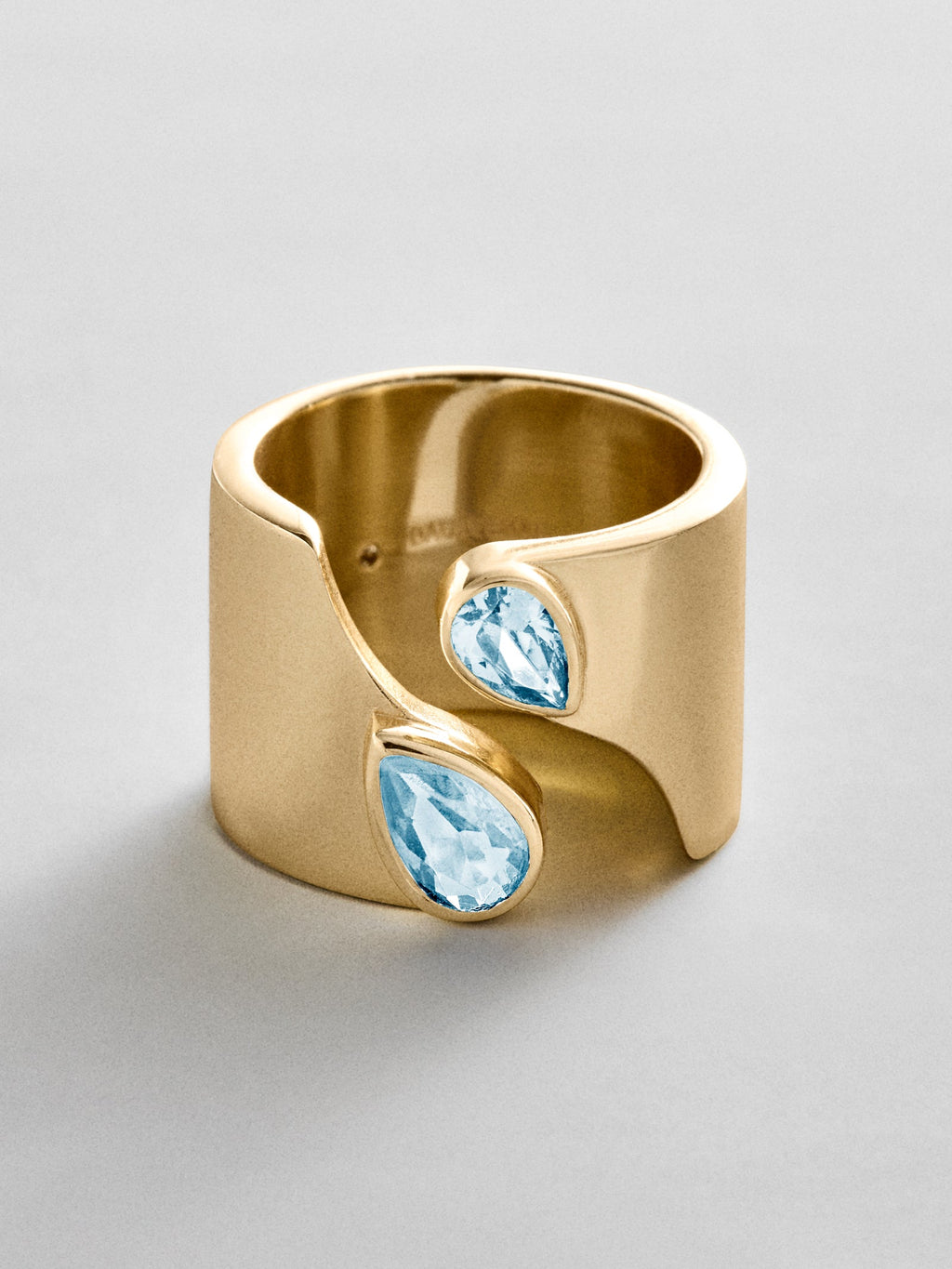 Open Band Custom Birthstone Ring  - Gold
