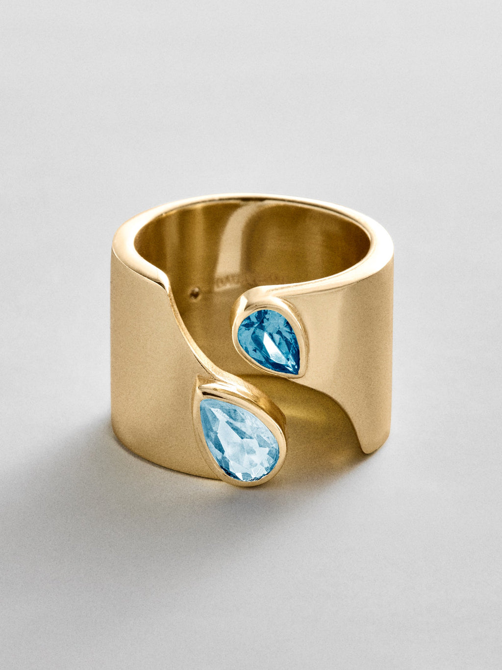 Open Band Custom Birthstone Ring  - Gold