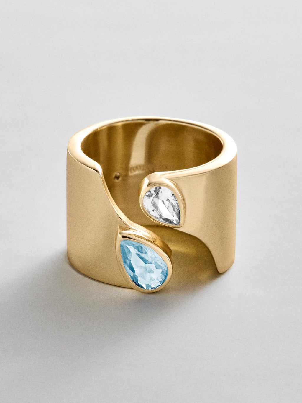 Open Band Custom Birthstone Ring  - Gold