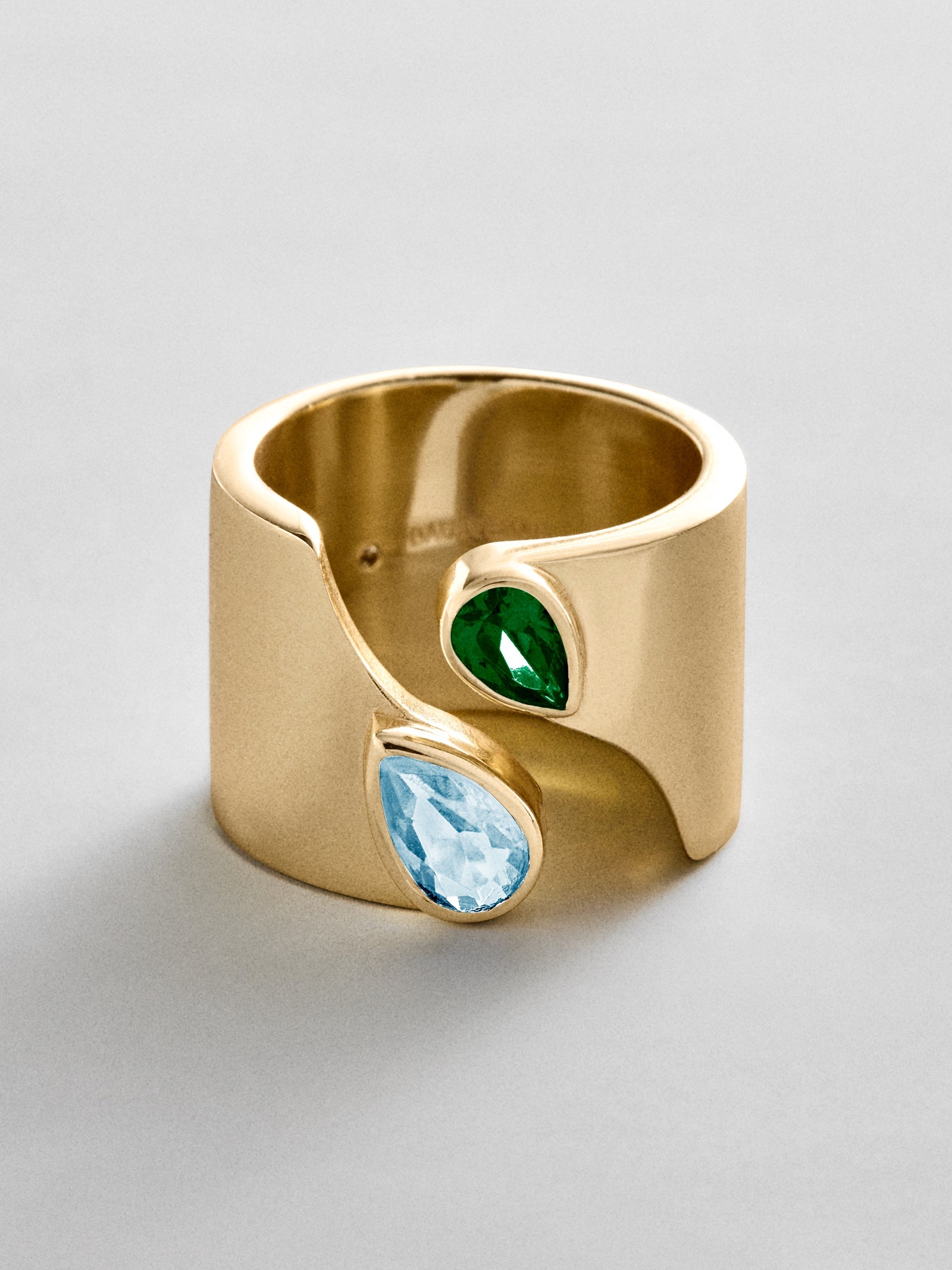 Open Band Custom Birthstone Ring  - Gold