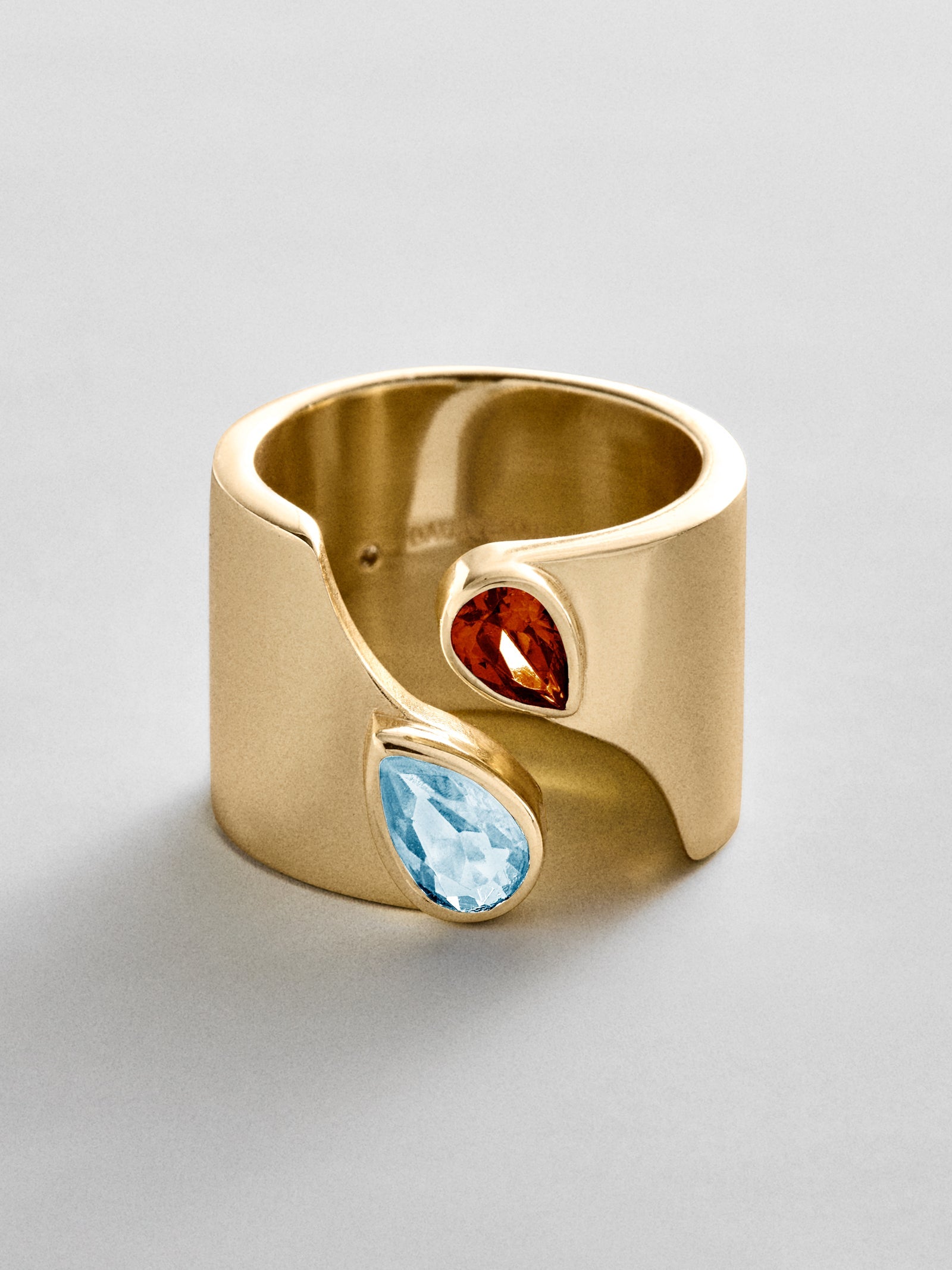 Open Band Custom Birthstone Ring  - Gold