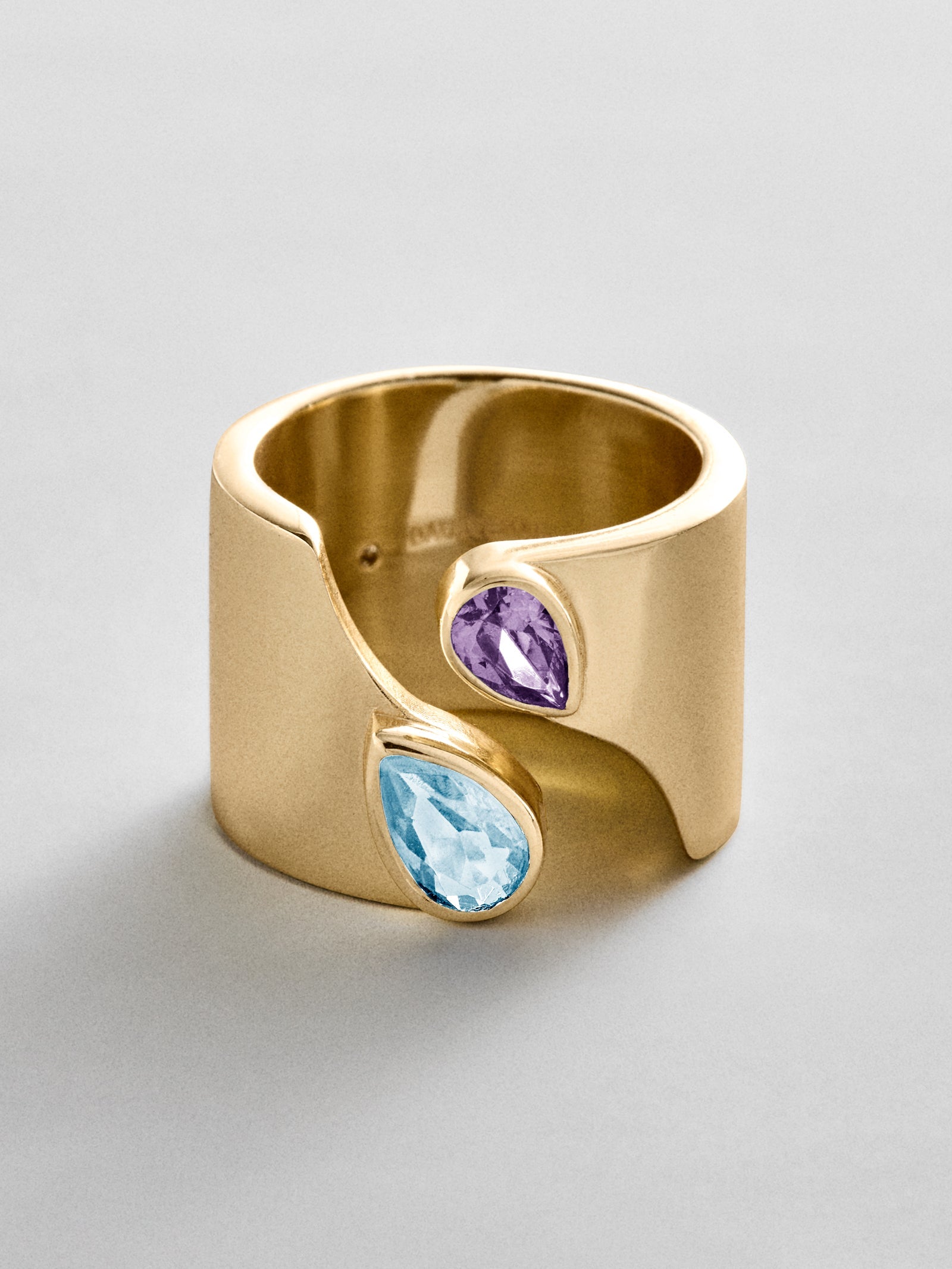 Open Band Custom Birthstone Ring  - Gold