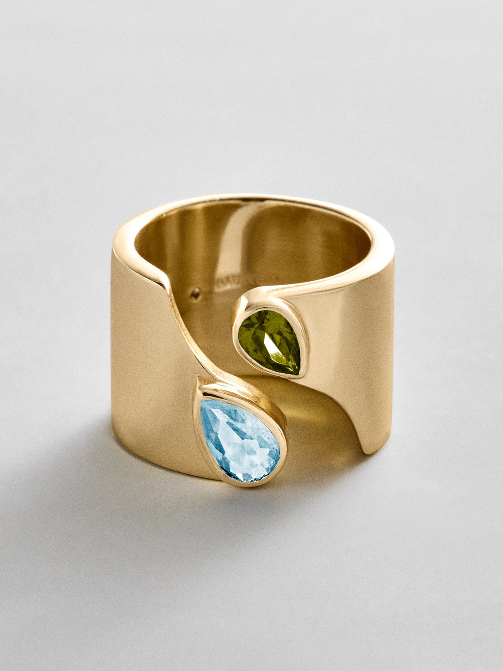 Open Band Custom Birthstone Ring  - Gold