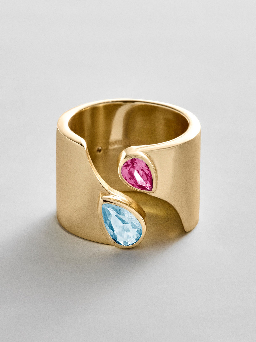 Open Band Custom Birthstone Ring  - Gold