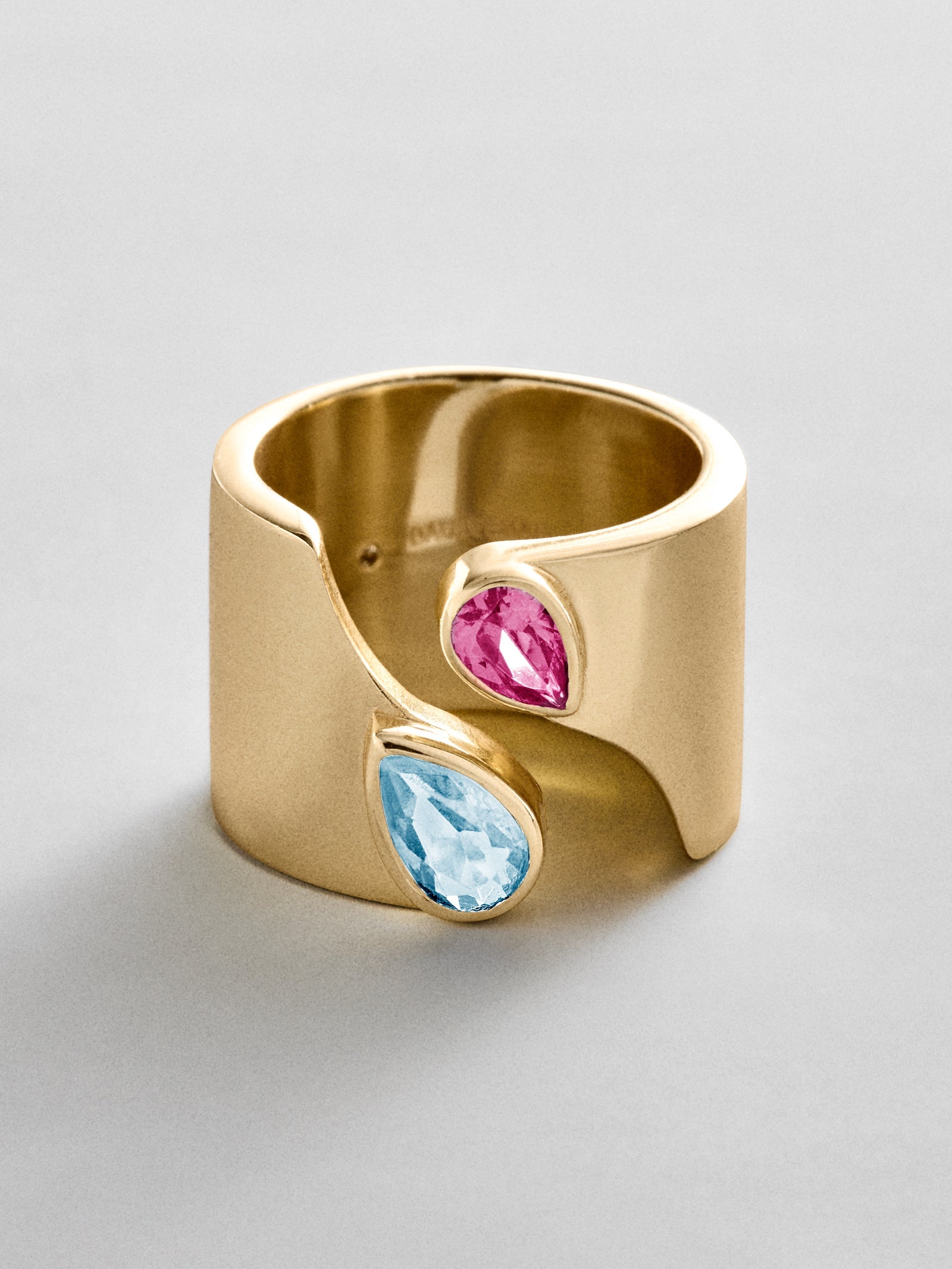 Open Band Custom Birthstone Ring  - Gold