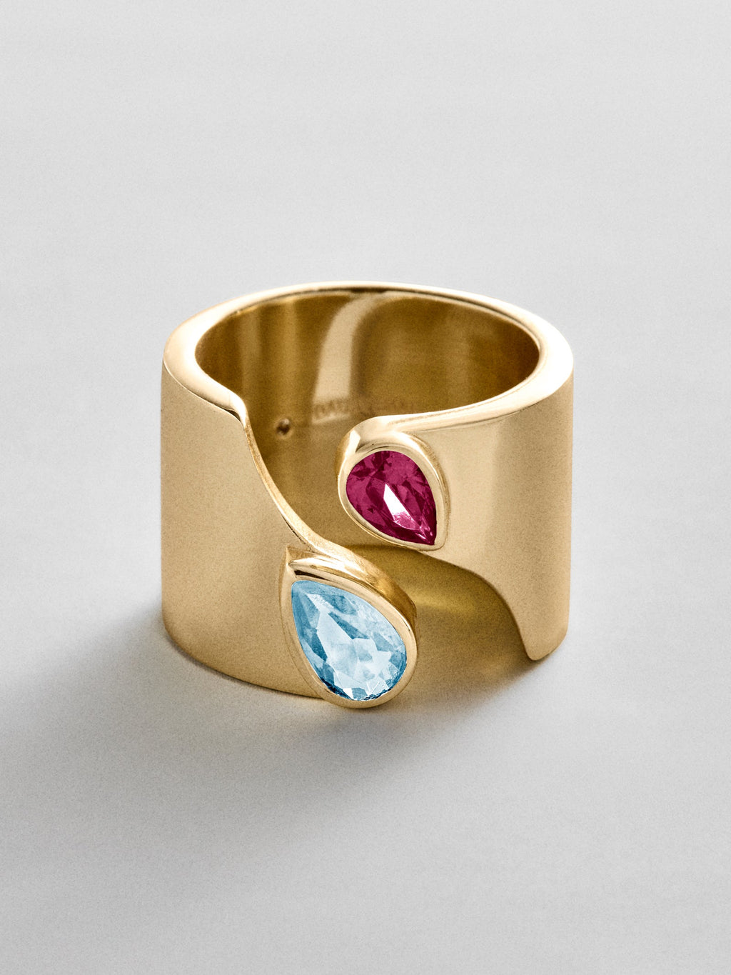 Open Band Custom Birthstone Ring  - Gold