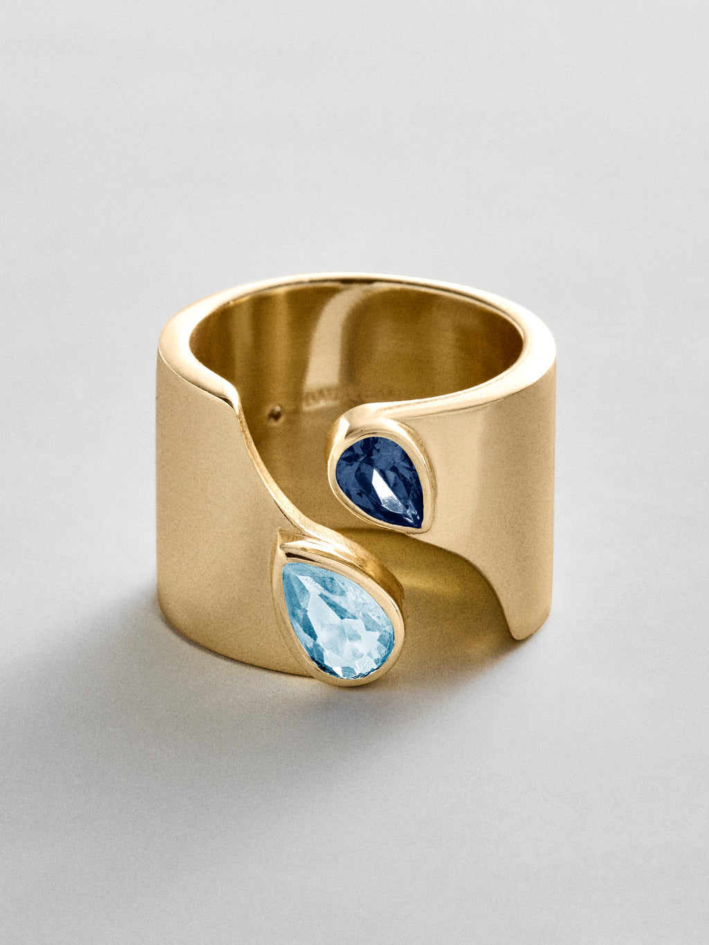 Open Band Custom Birthstone Ring  - Gold