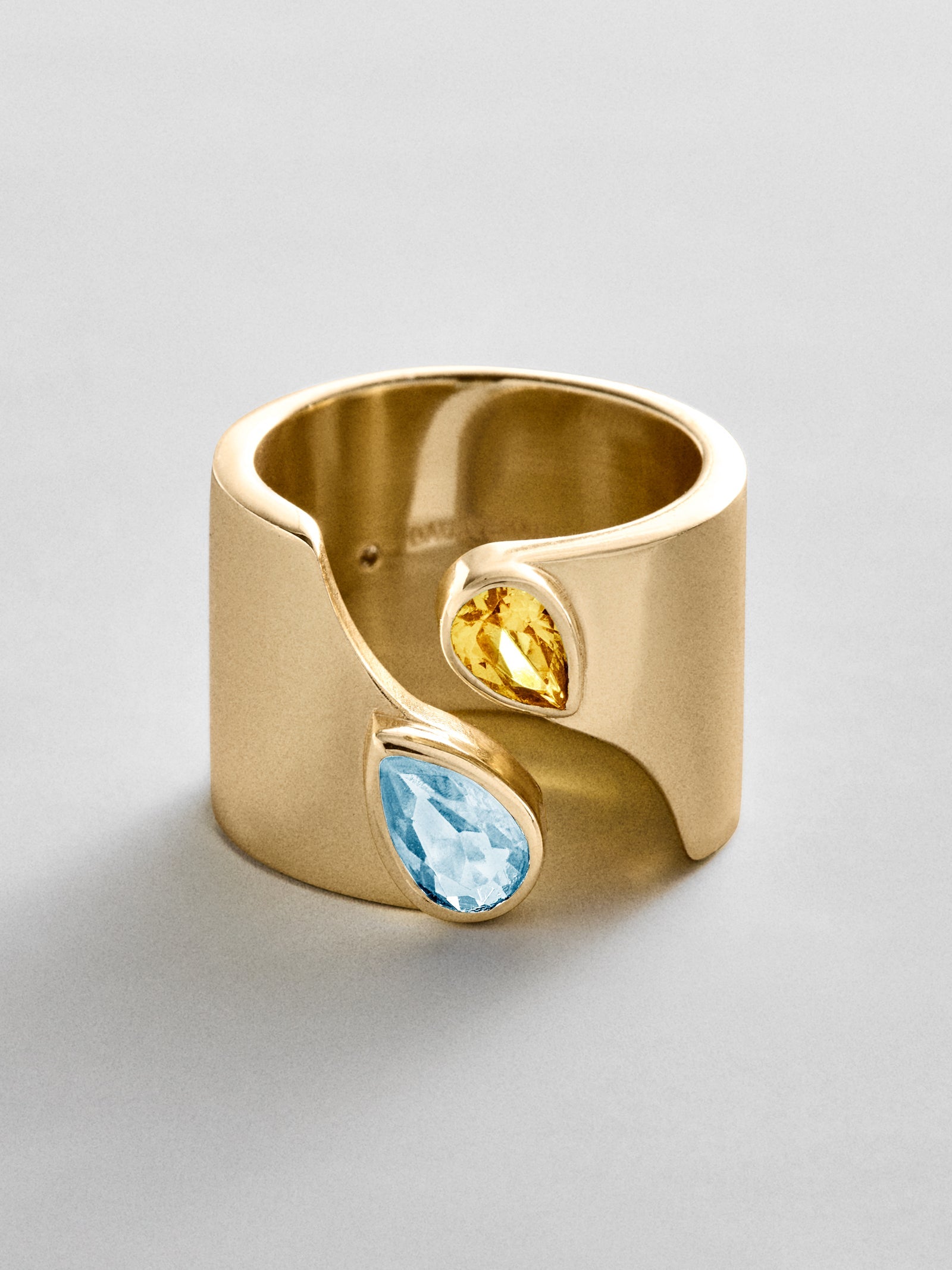 Open Band Custom Birthstone Ring  - Gold