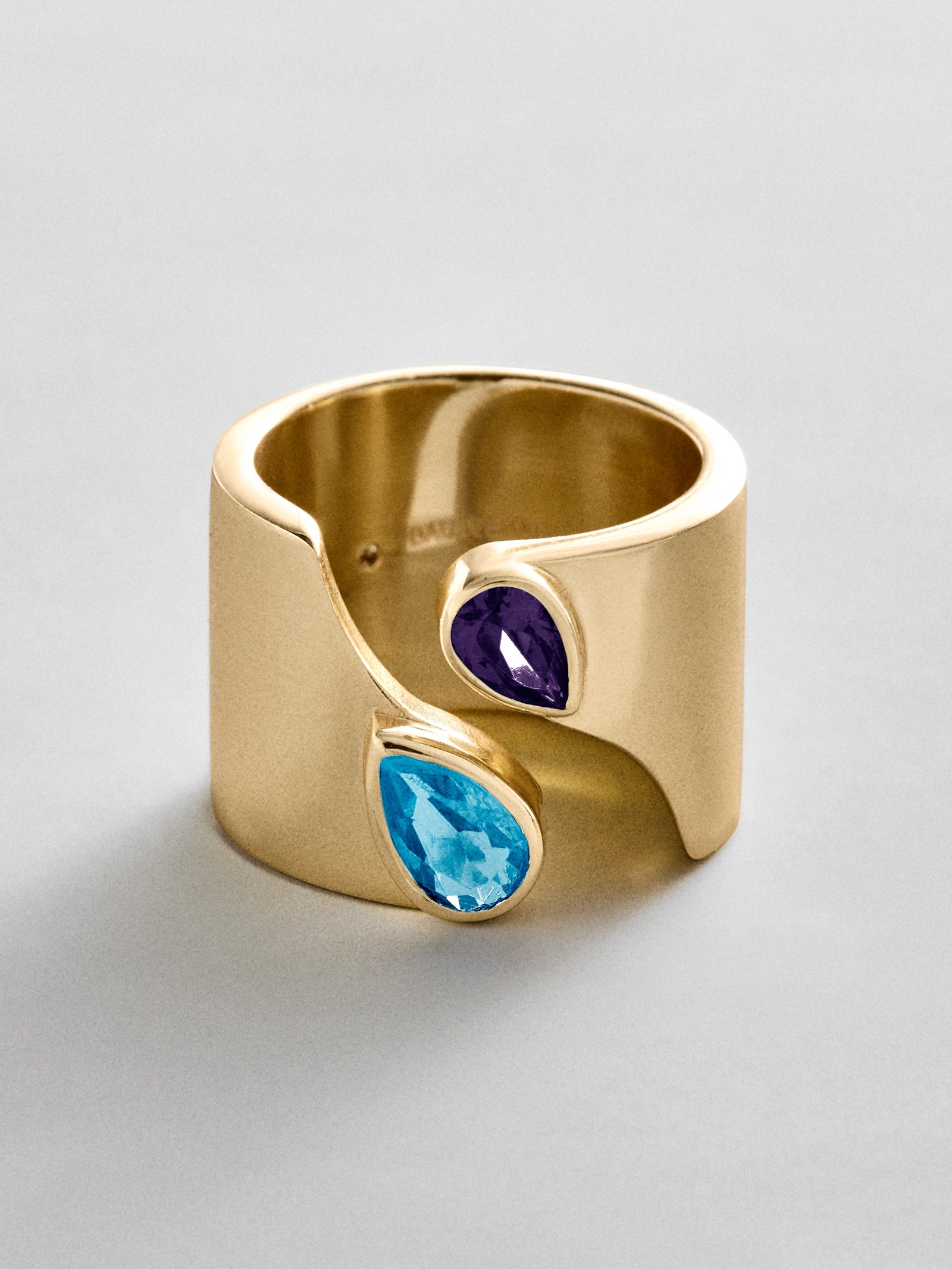 Open Band Custom Birthstone Ring  - Gold