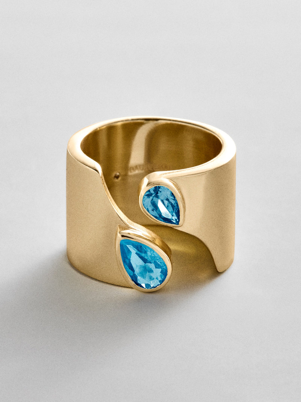 Open Band Custom Birthstone Ring  - Gold
