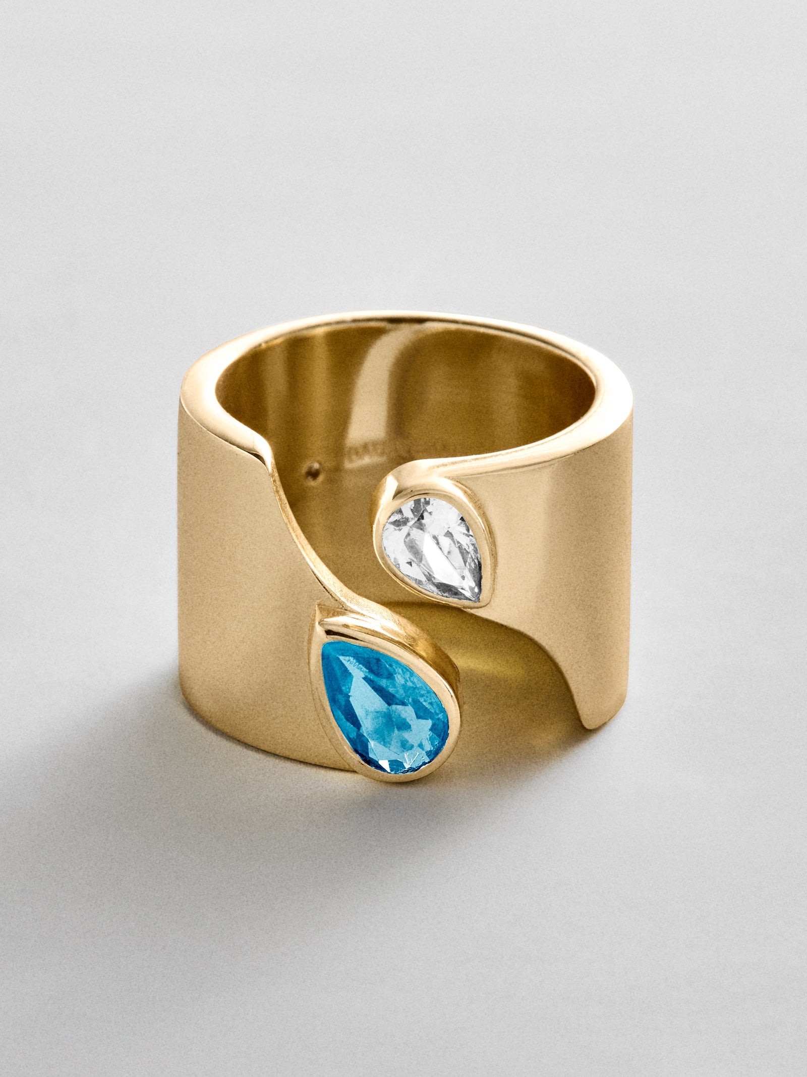 Open Band Custom Birthstone Ring  - Gold