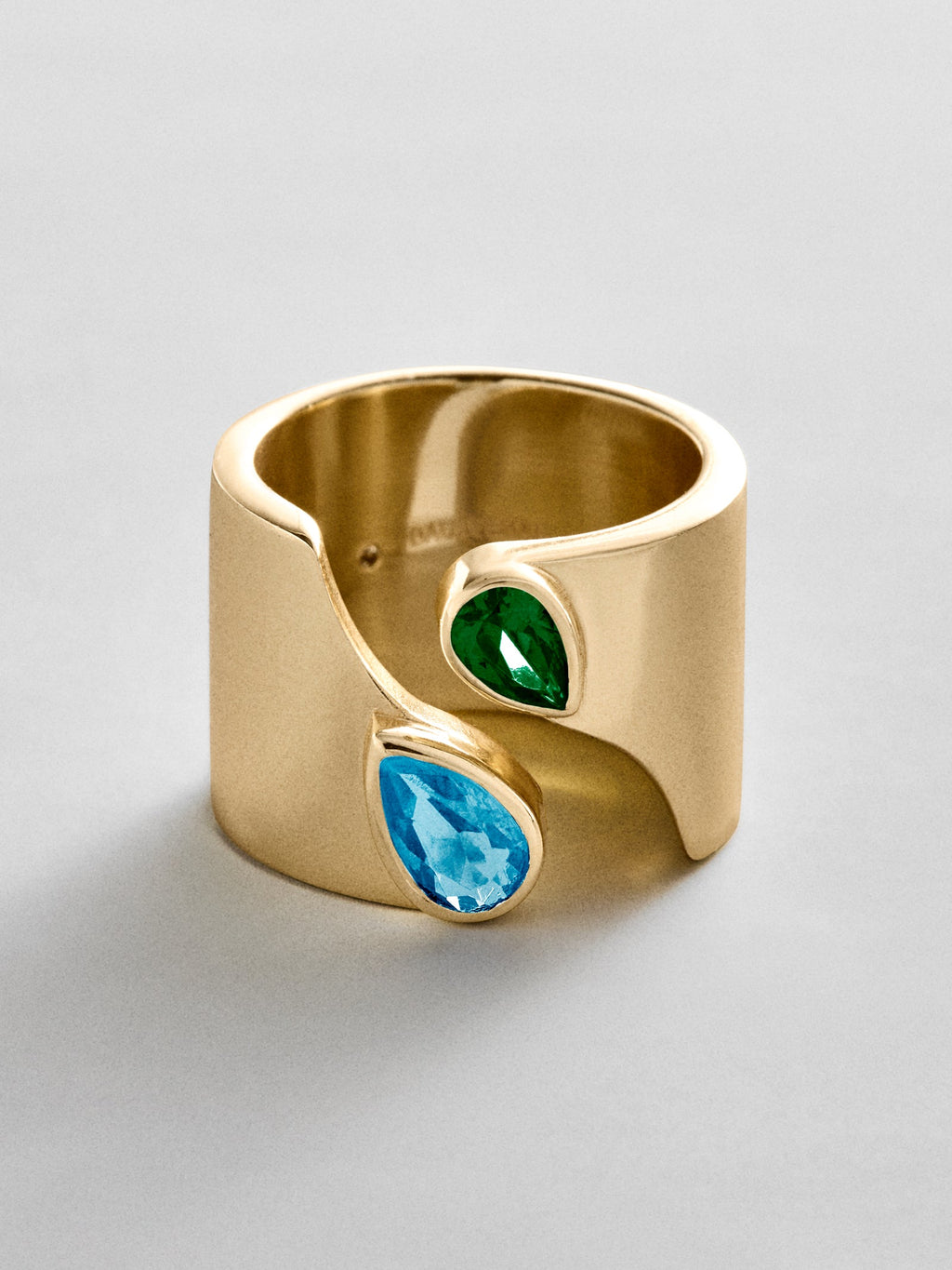 Open Band Custom Birthstone Ring  - Gold