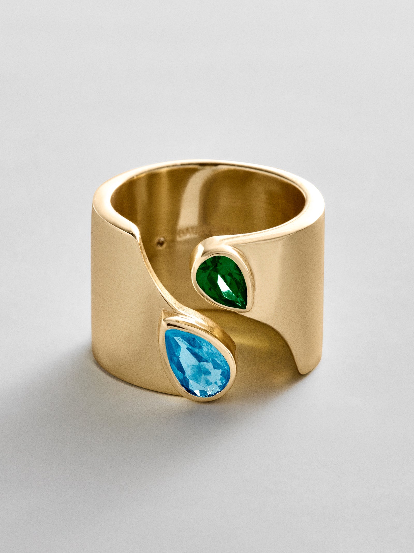 Open Band Custom Birthstone Ring  - Gold