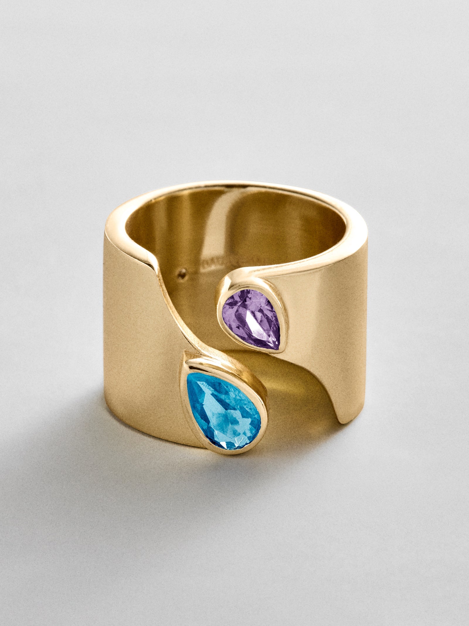 Open Band Custom Birthstone Ring  - Gold