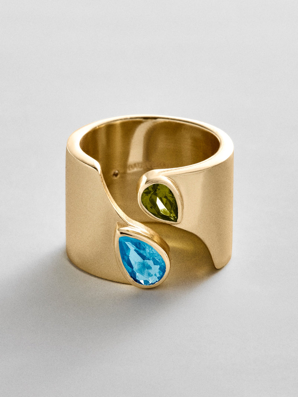Open Band Custom Birthstone Ring  - Gold