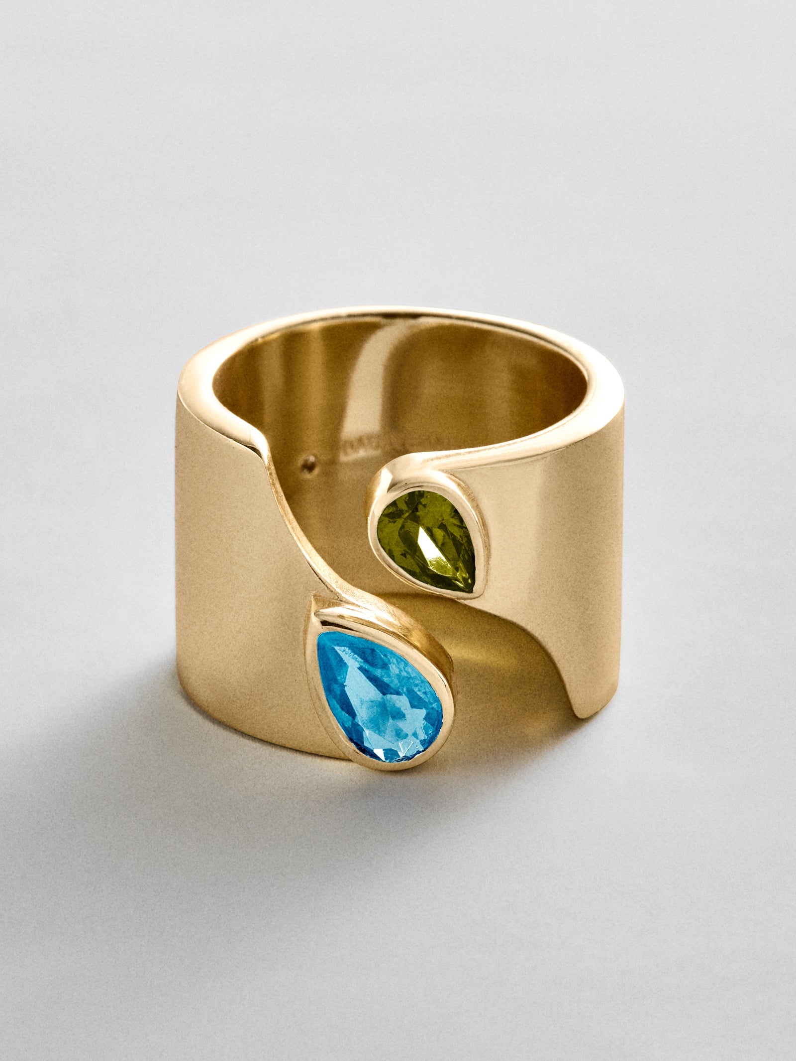 Open Band Custom Birthstone Ring  - Gold