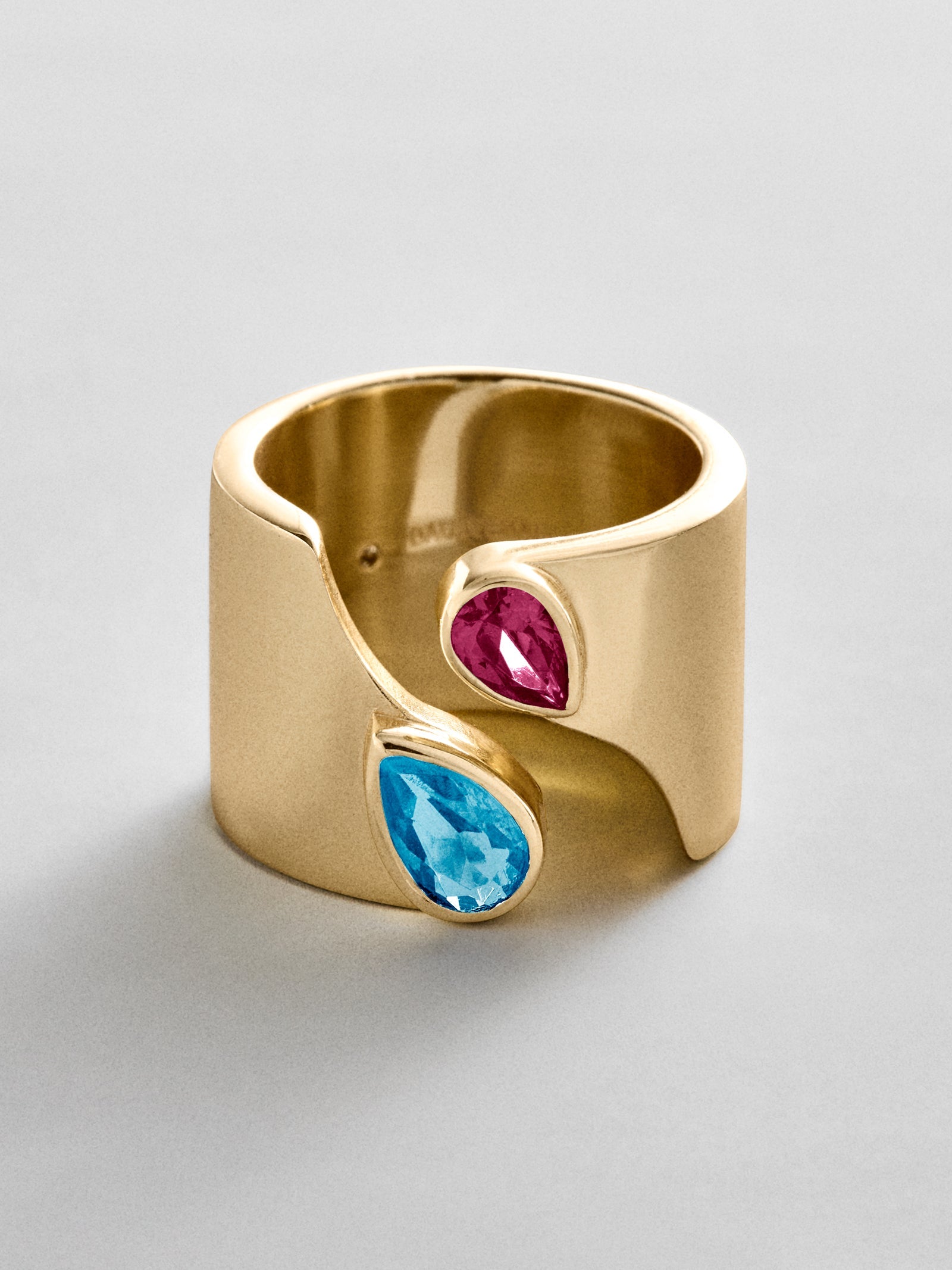 Open Band Custom Birthstone Ring  - Gold