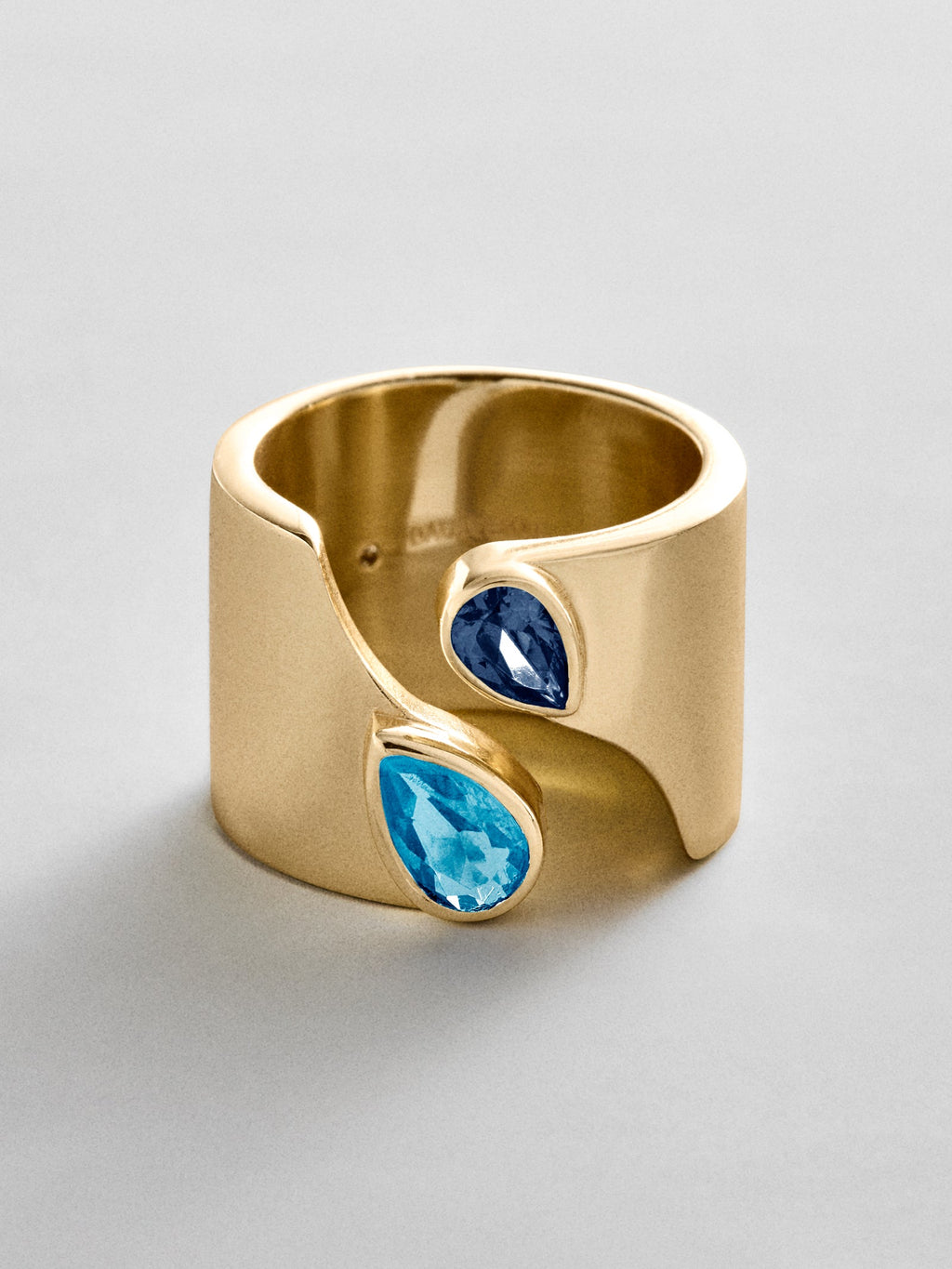 Open Band Custom Birthstone Ring  - Gold