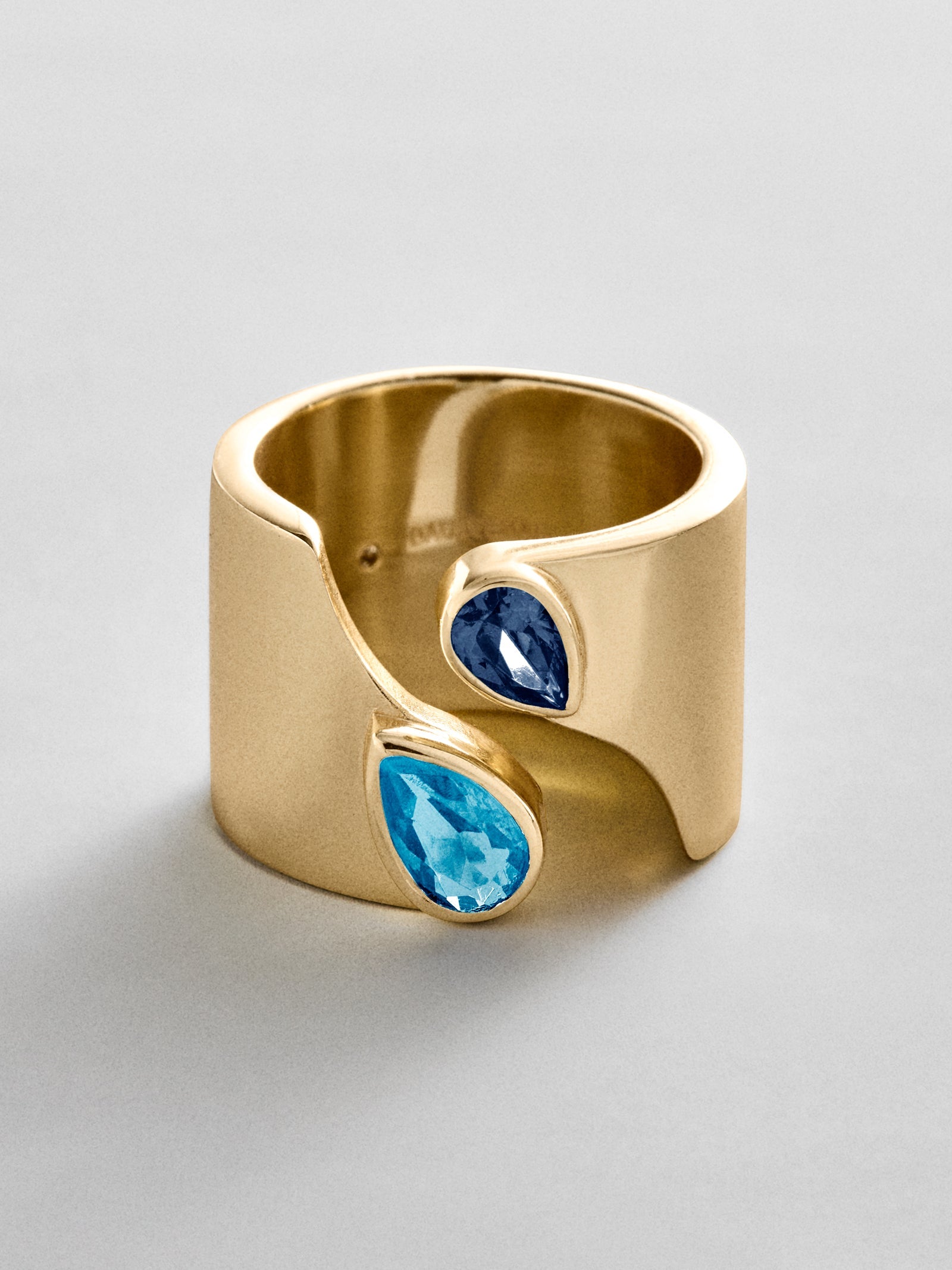 Open Band Custom Birthstone Ring  - Gold