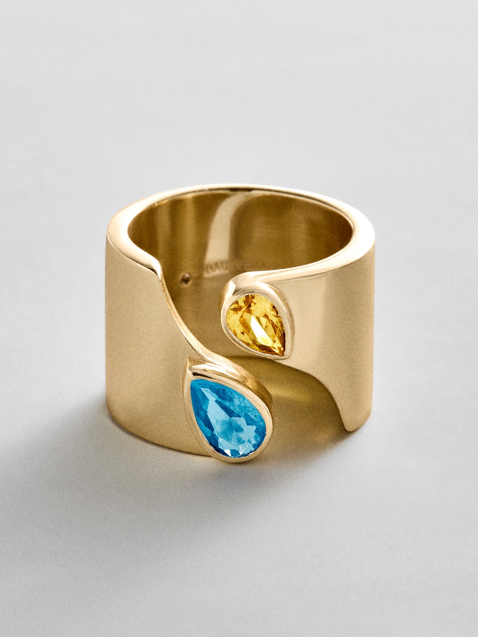 Open Band Custom Birthstone Ring  - Gold
