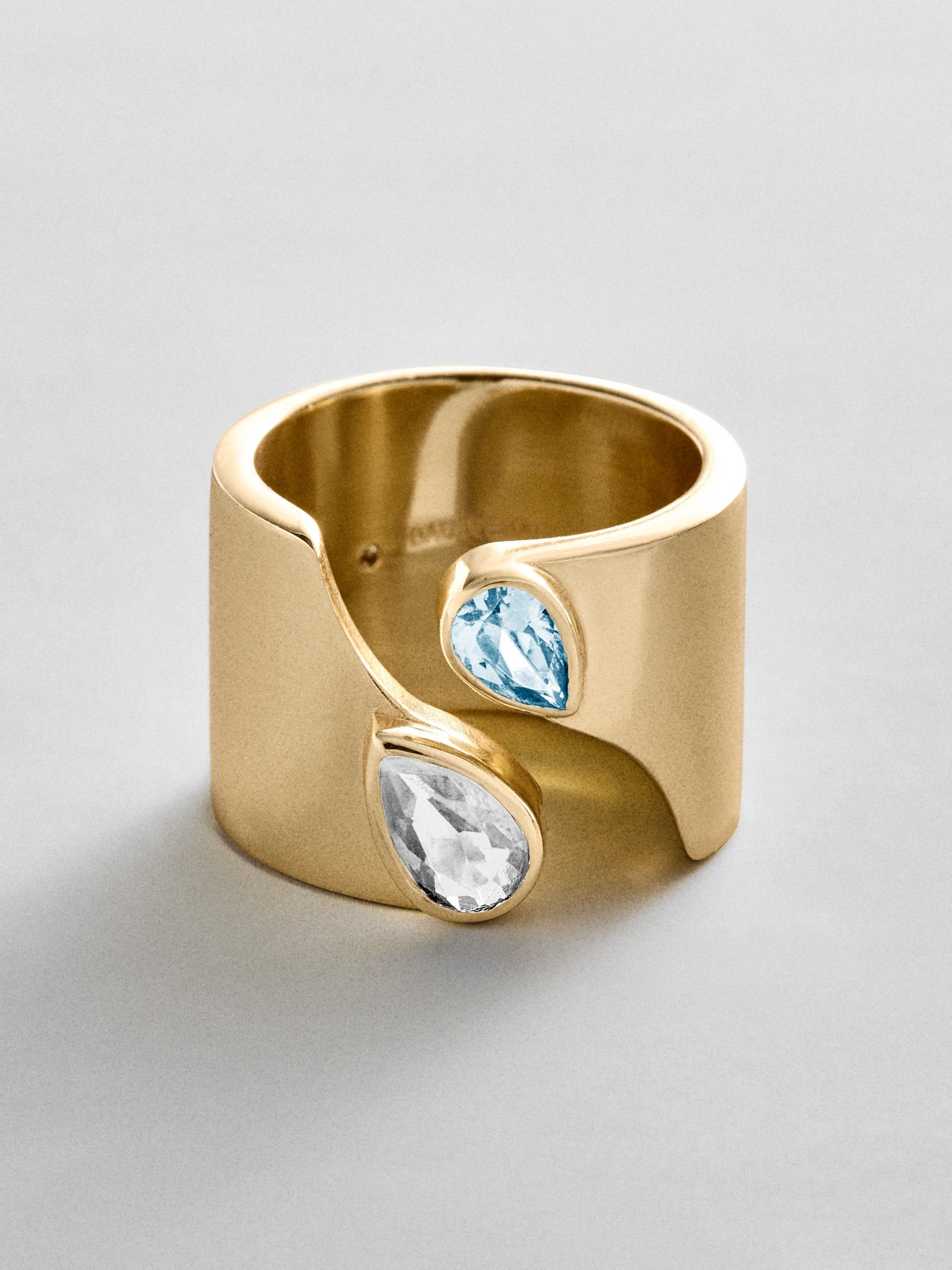 Open Band Custom Birthstone Ring  - Gold