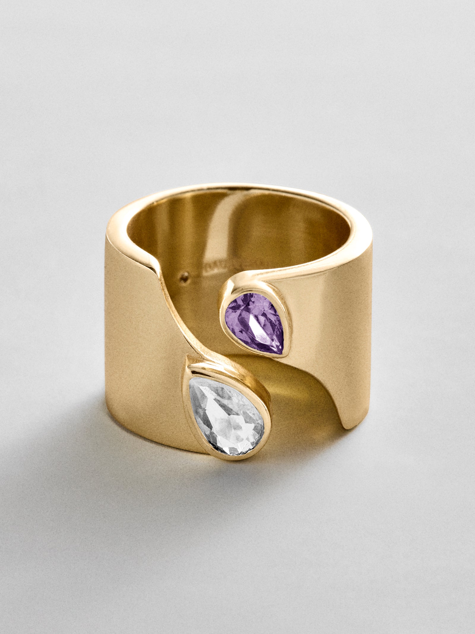 Open Band Custom Birthstone Ring  - Gold