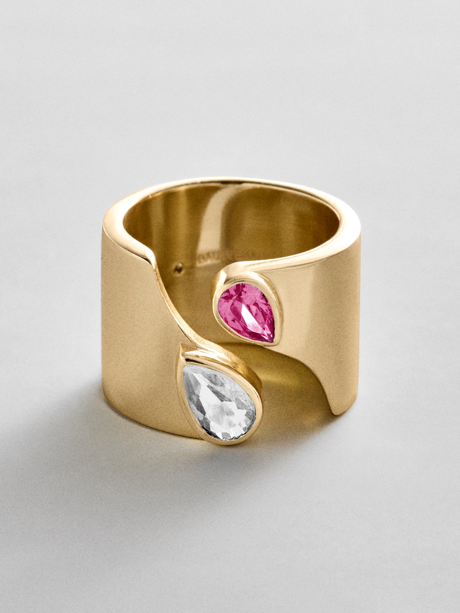 Open Band Custom Birthstone Ring  - Gold