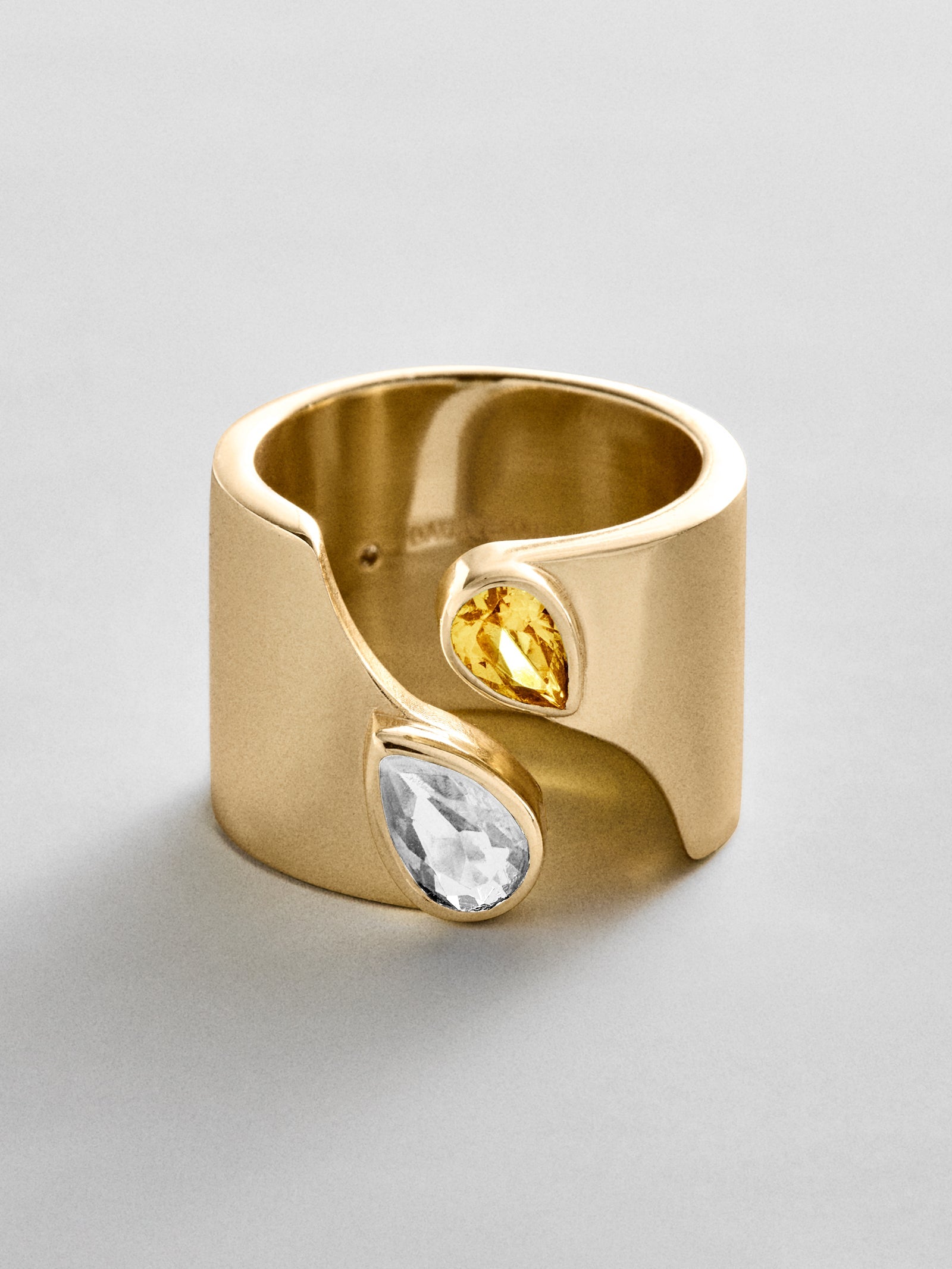 Open Band Custom Birthstone Ring  - Gold