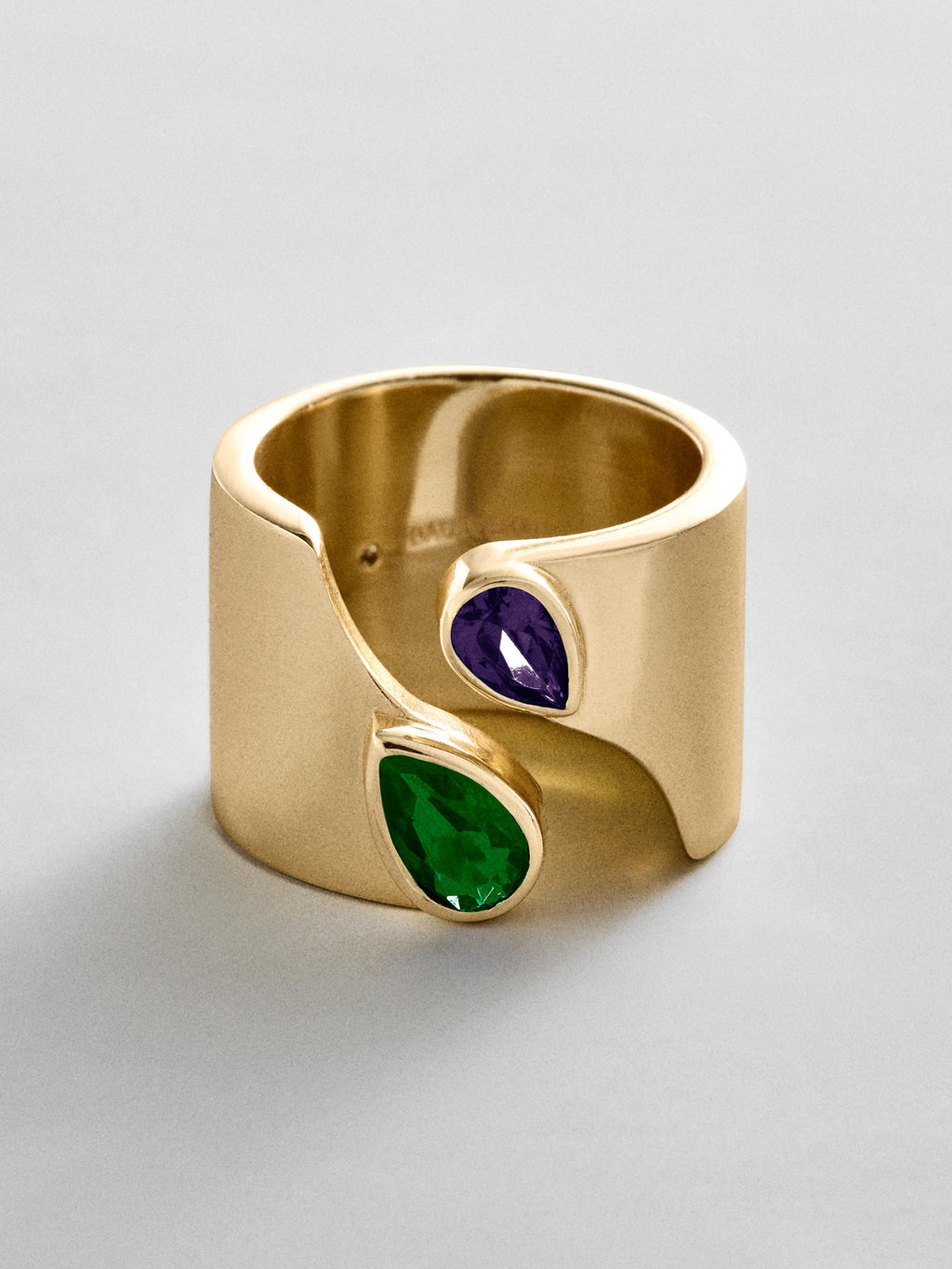 Open Band Custom Birthstone Ring  - Gold