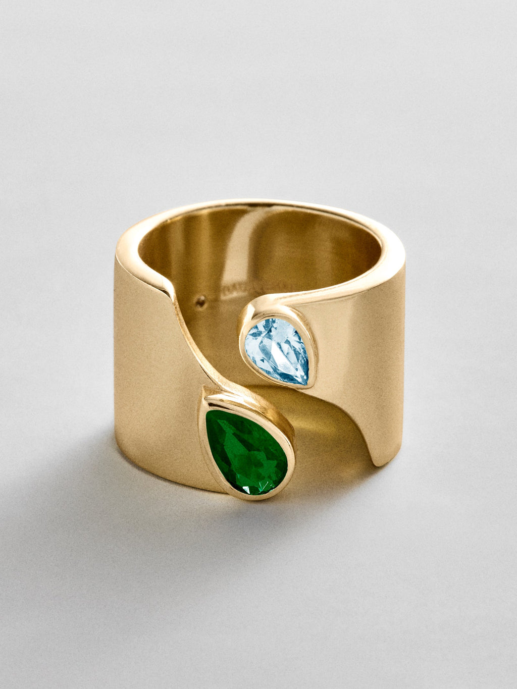 Open Band Custom Birthstone Ring  - Gold