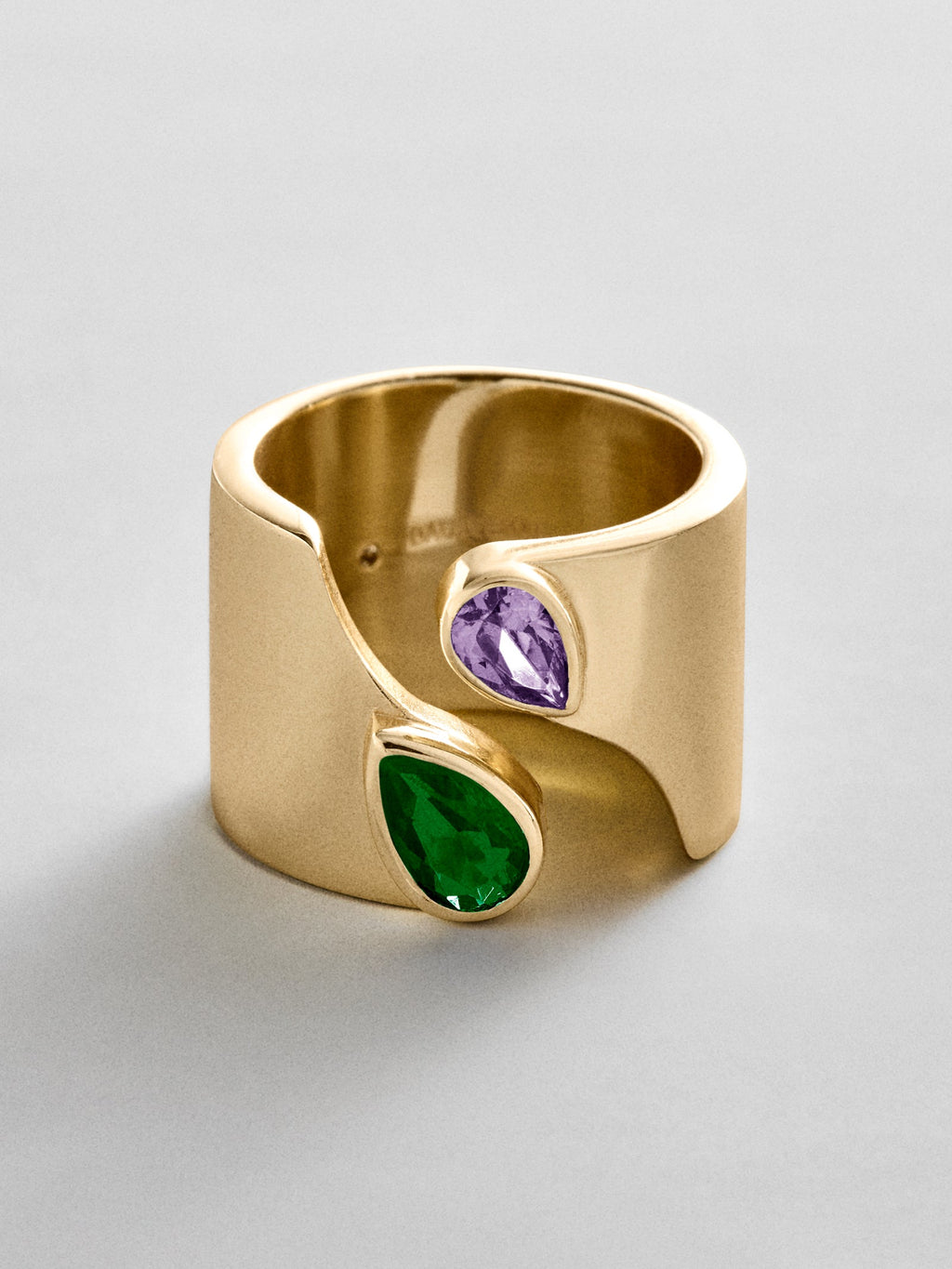 Open Band Custom Birthstone Ring  - Gold