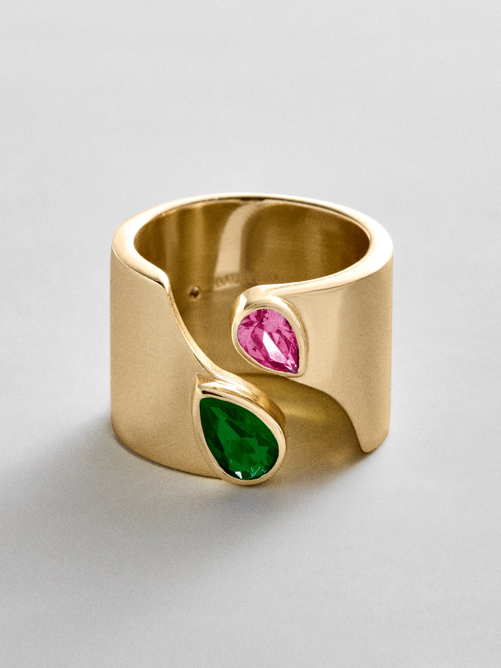 Open Band Custom Birthstone Ring  - Gold