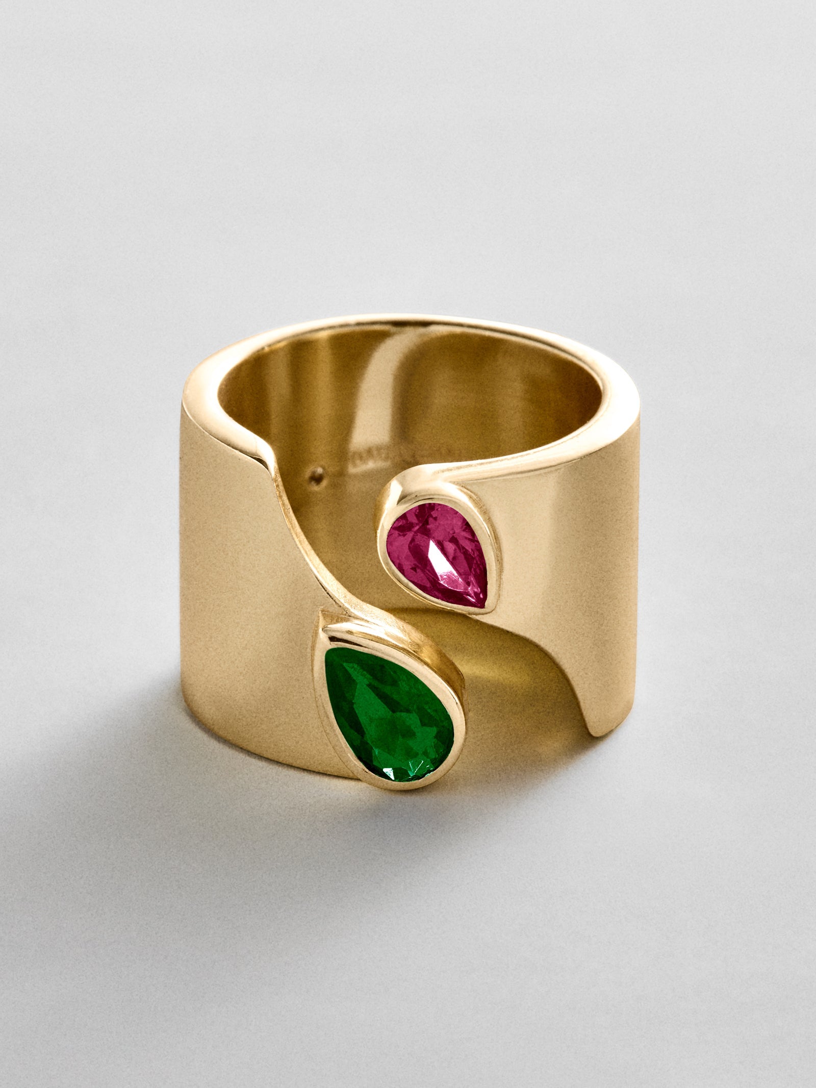 Open Band Custom Birthstone Ring  - Gold