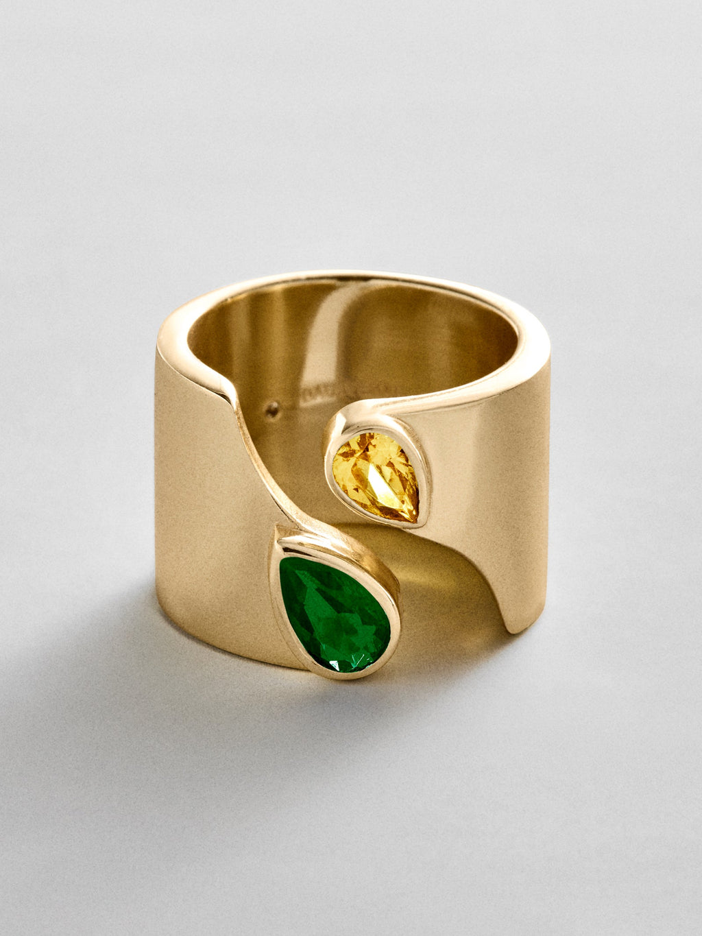 Open Band Custom Birthstone Ring  - Gold