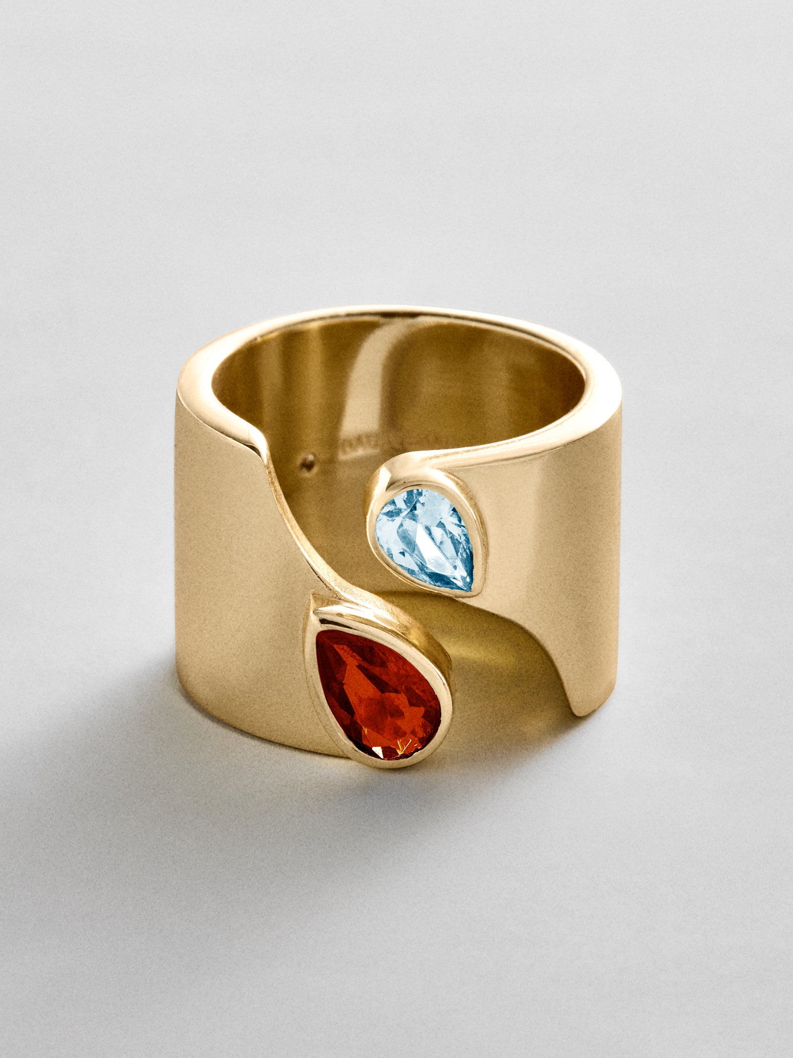 Open Band Custom Birthstone Ring  - Gold