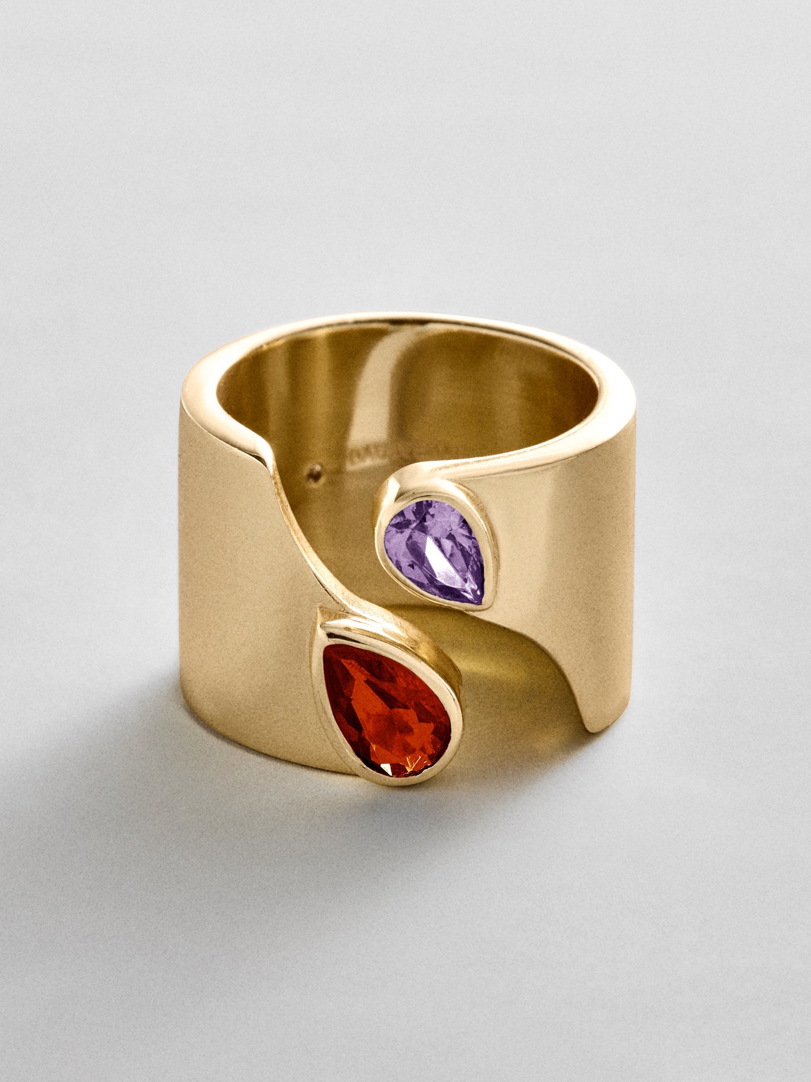 Open Band Custom Birthstone Ring  - Gold