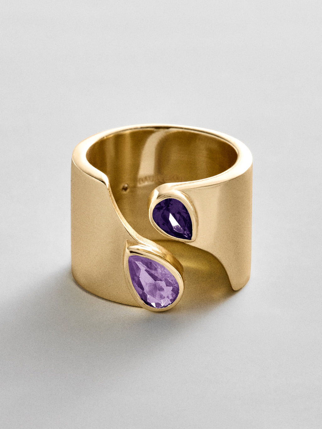 Open Band Custom Birthstone Ring  - Gold