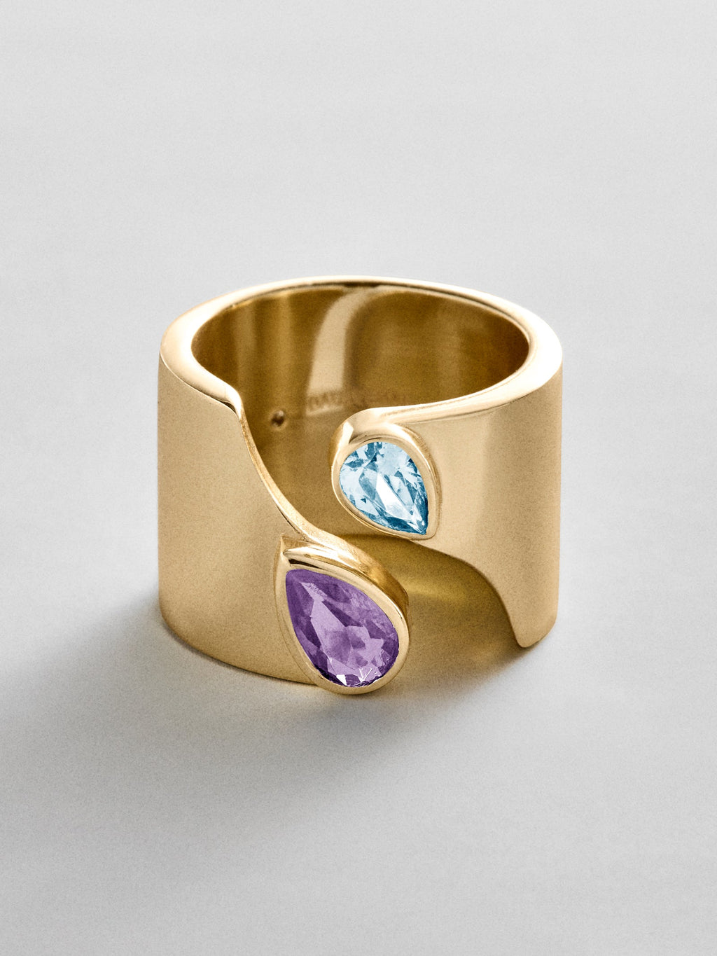 Open Band Custom Birthstone Ring  - Gold