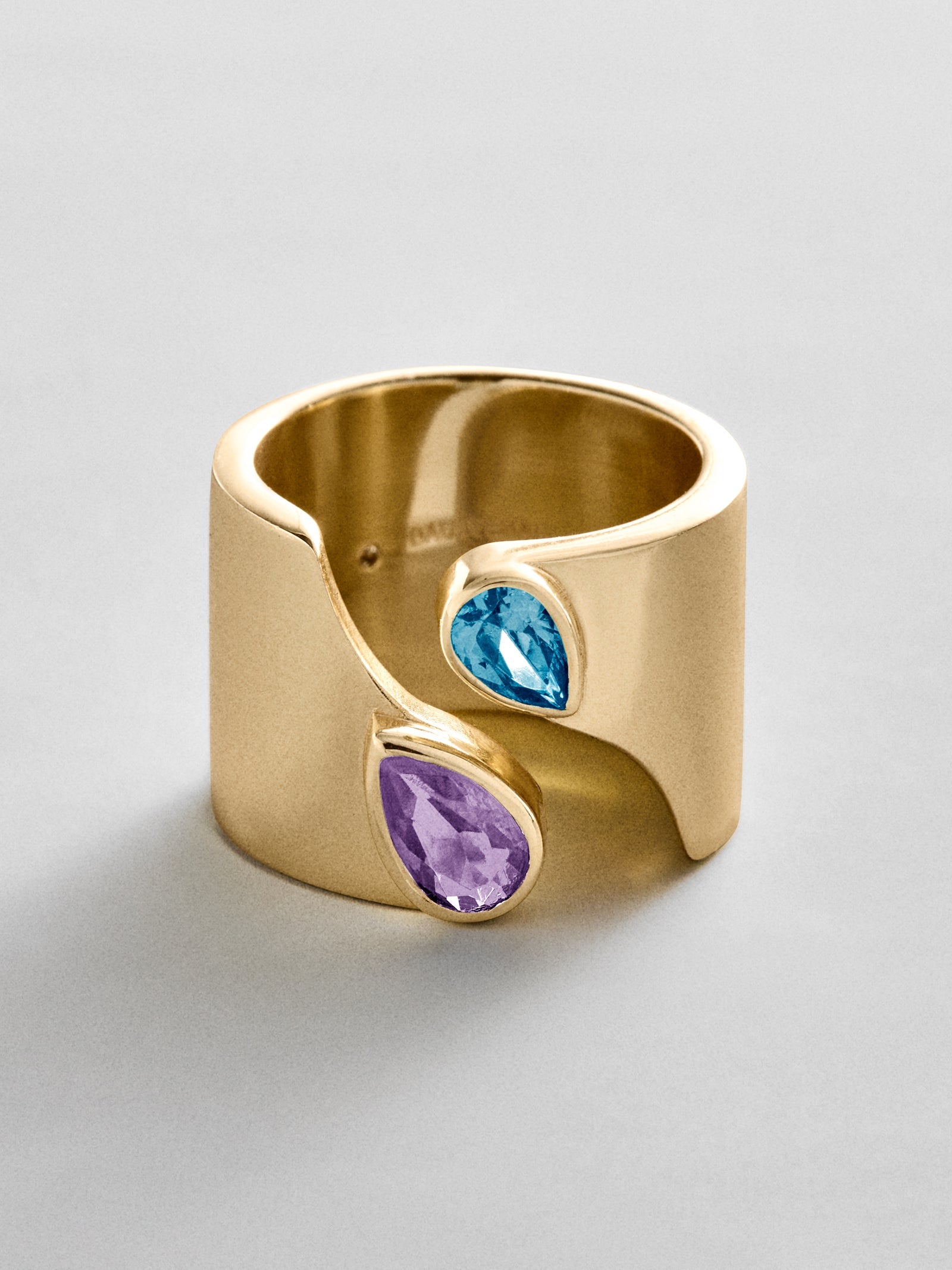 Open Band Custom Birthstone Ring  - Gold