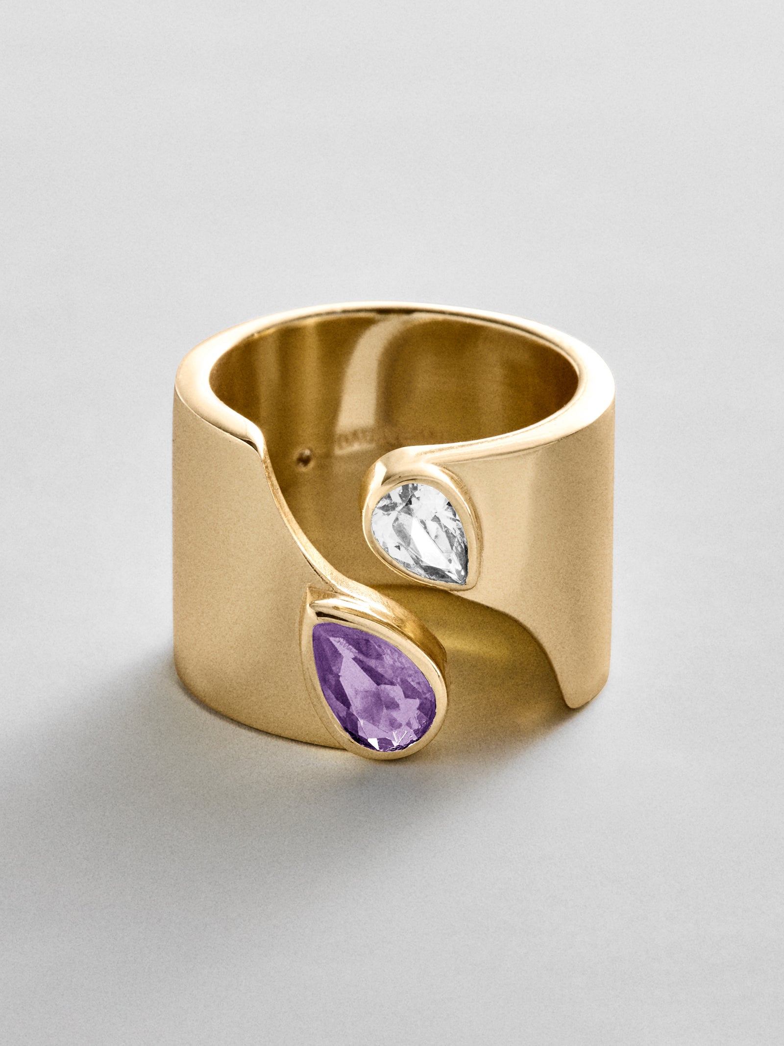 Open Band Custom Birthstone Ring  - Gold