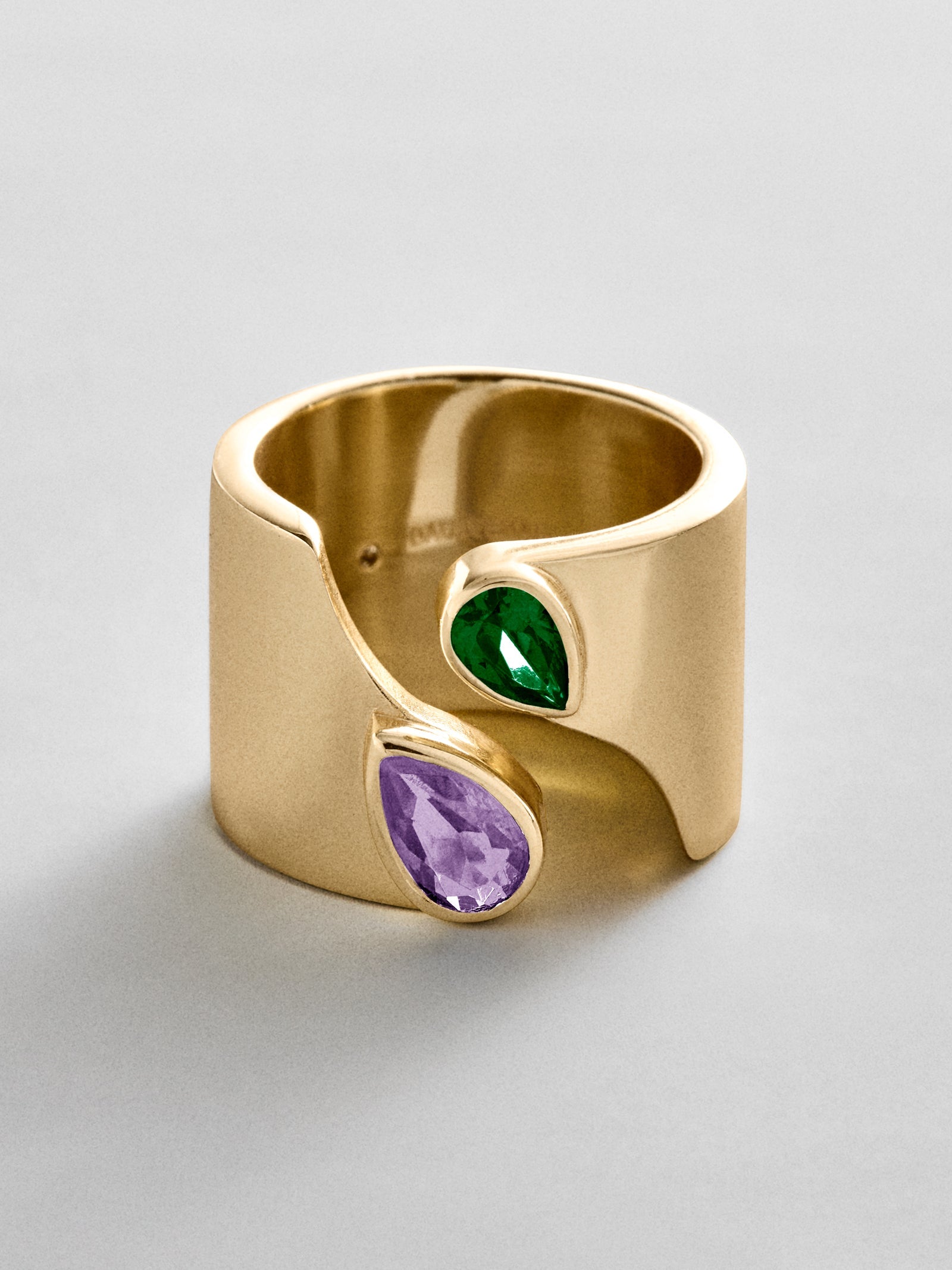 Open Band Custom Birthstone Ring  - Gold