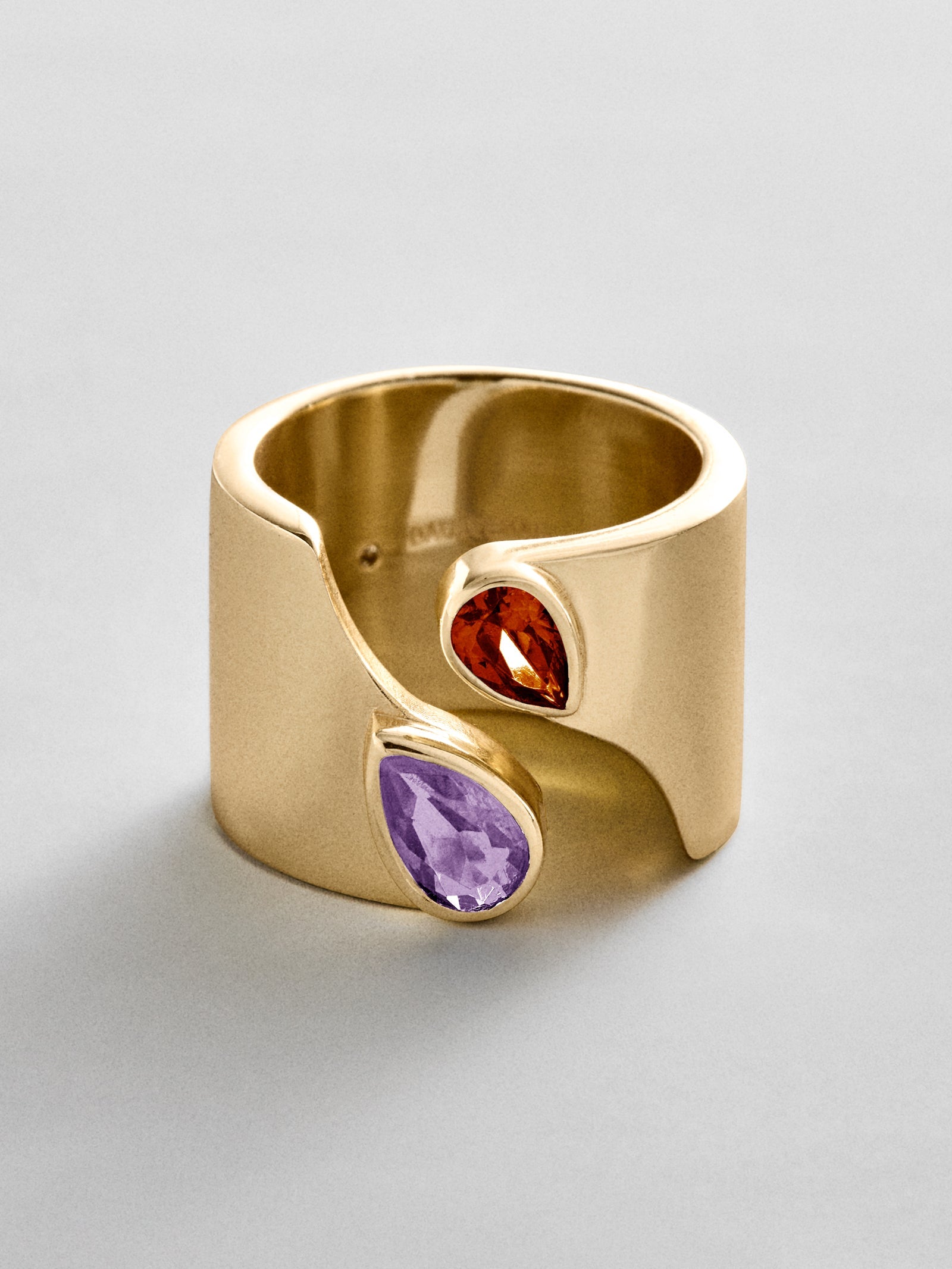 Open Band Custom Birthstone Ring  - Gold