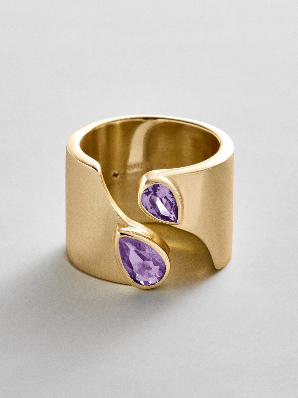 Open Band Custom Birthstone Ring  - Gold