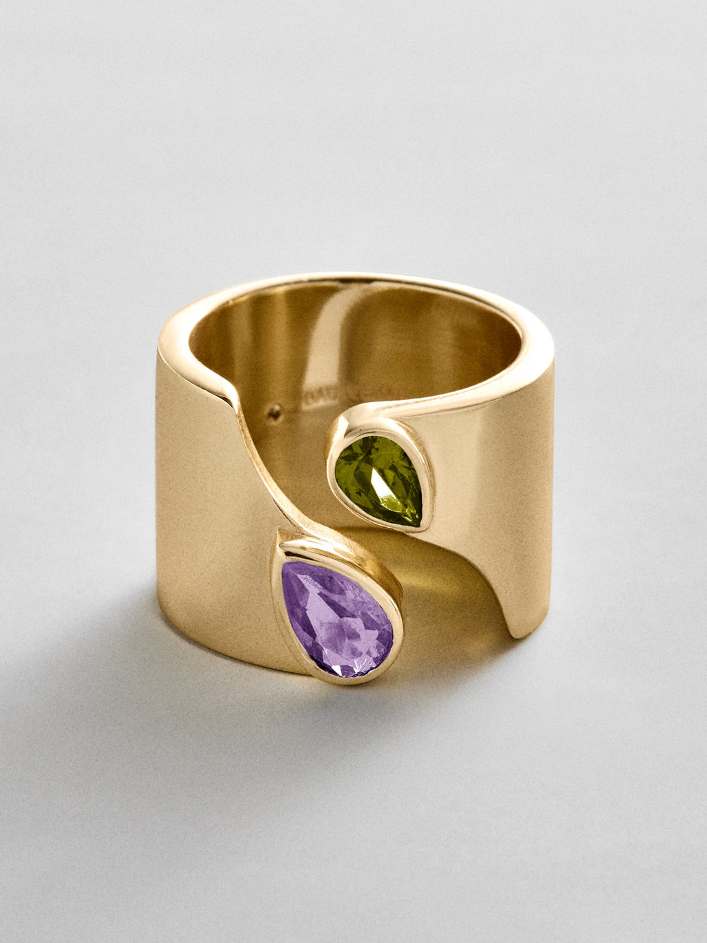 Open Band Custom Birthstone Ring  - Gold