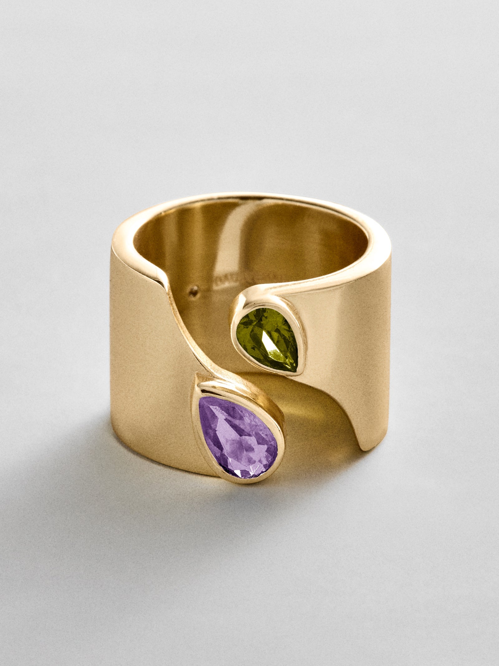 Open Band Custom Birthstone Ring  - Gold